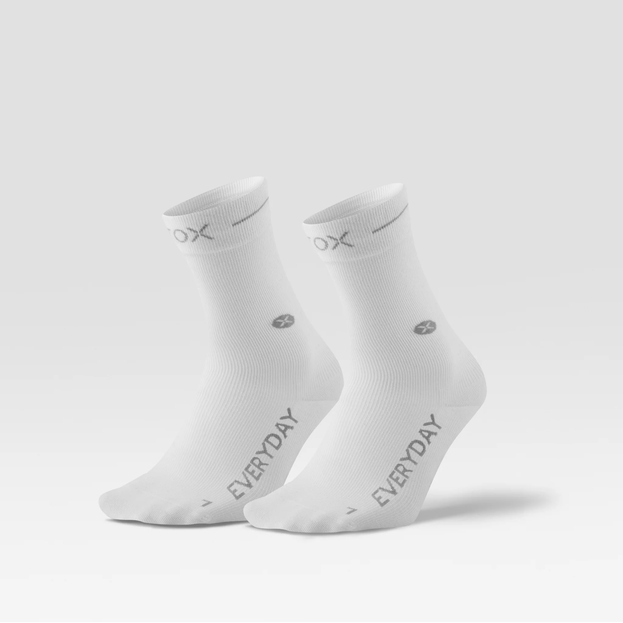 Cotton Everyday Ankle Socks Men 2-Pack | White / Grey