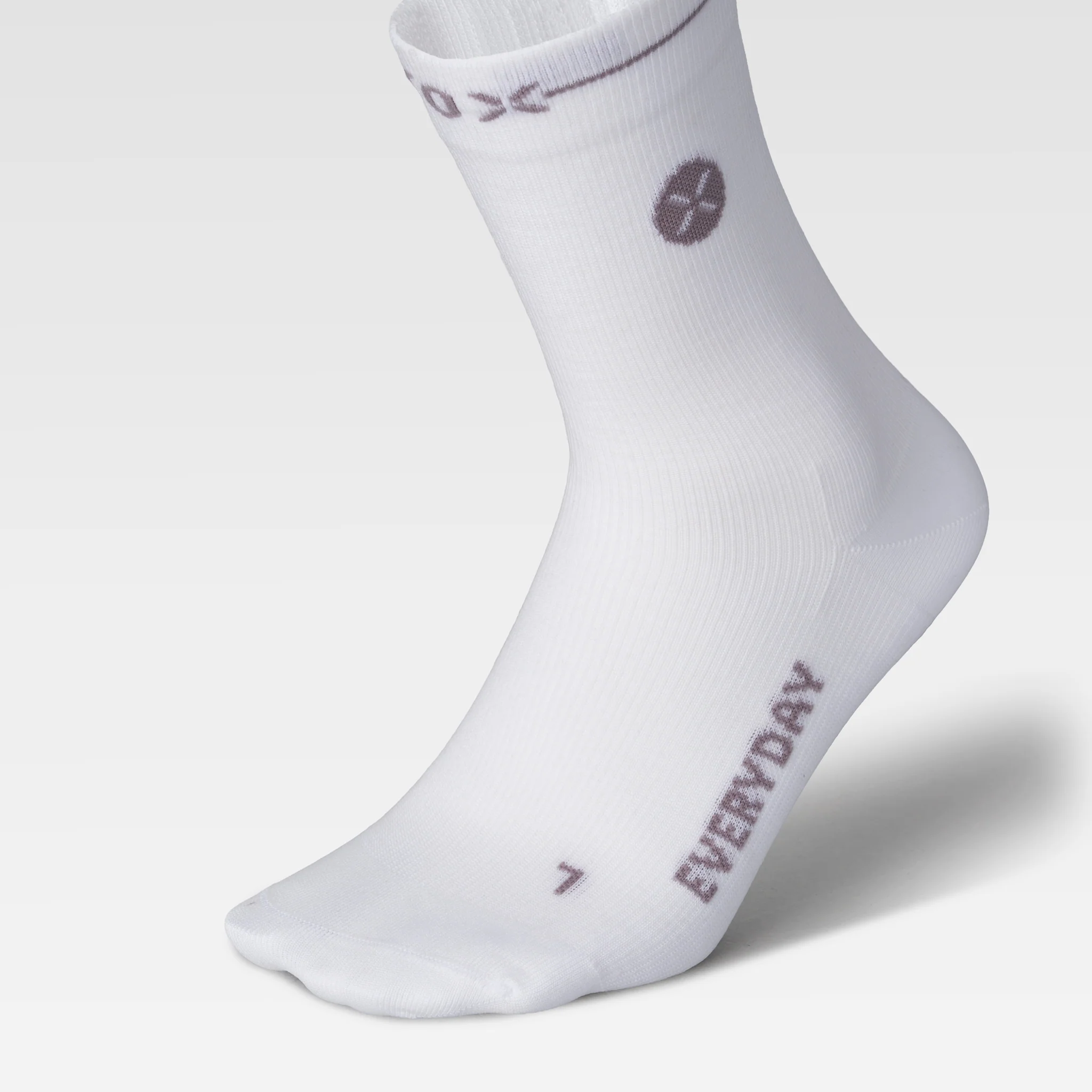 Cotton Everyday Ankle Socks Men | White / Grey - Image 4