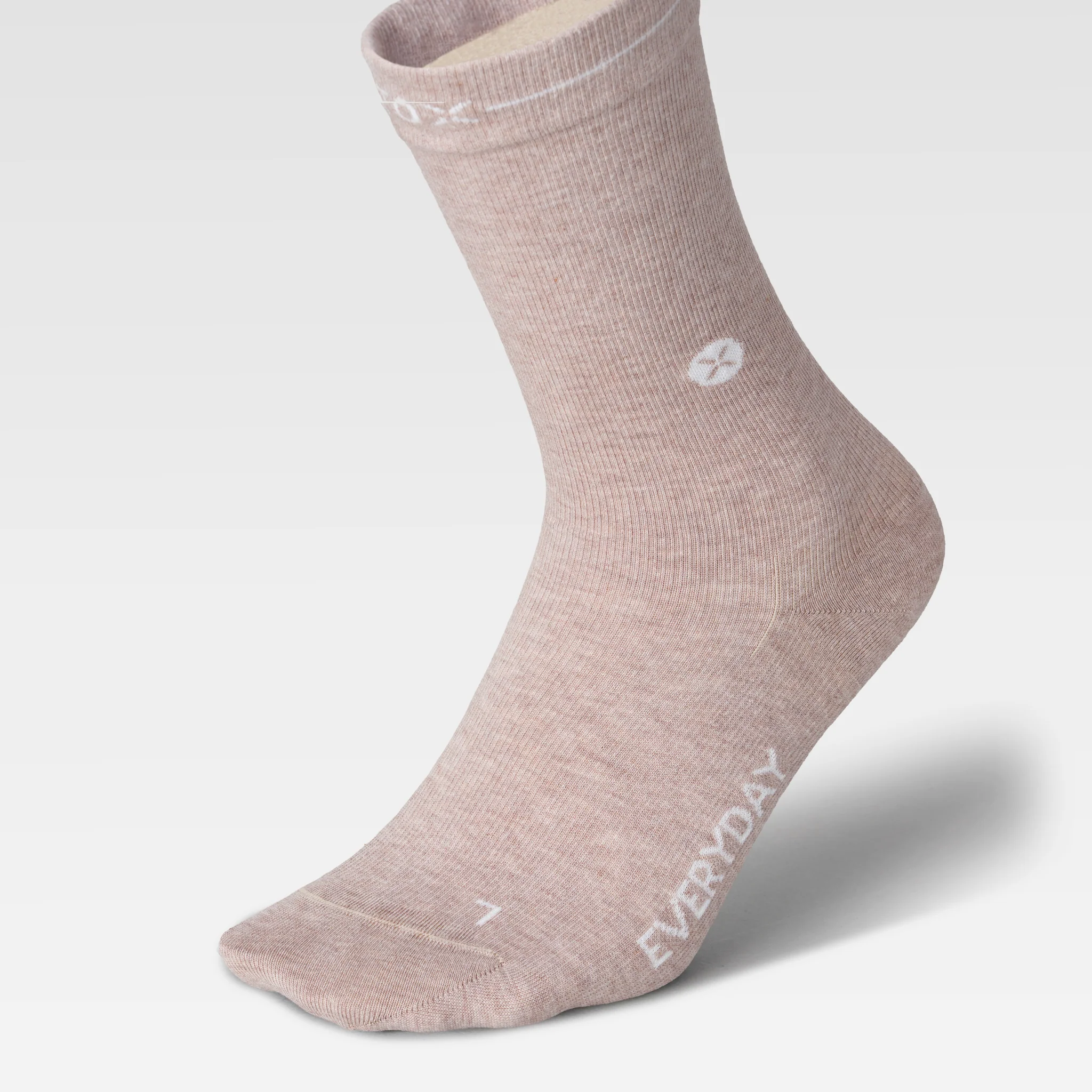 Cotton Everyday Ankle Socks Women | Beige Melange / White - Image 4