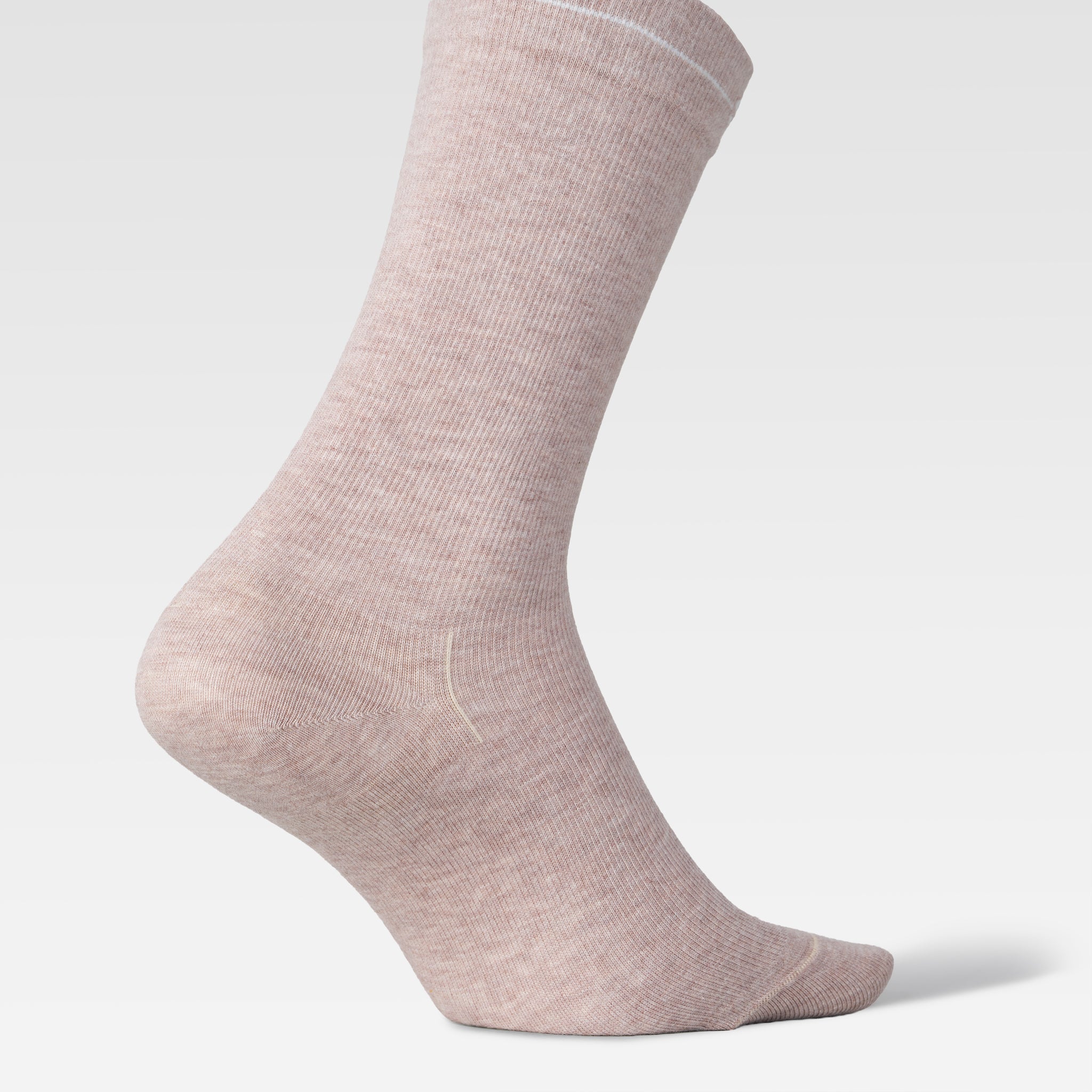 Cotton Everyday Ankle Socks Women | Beige Melange / White - Image 5