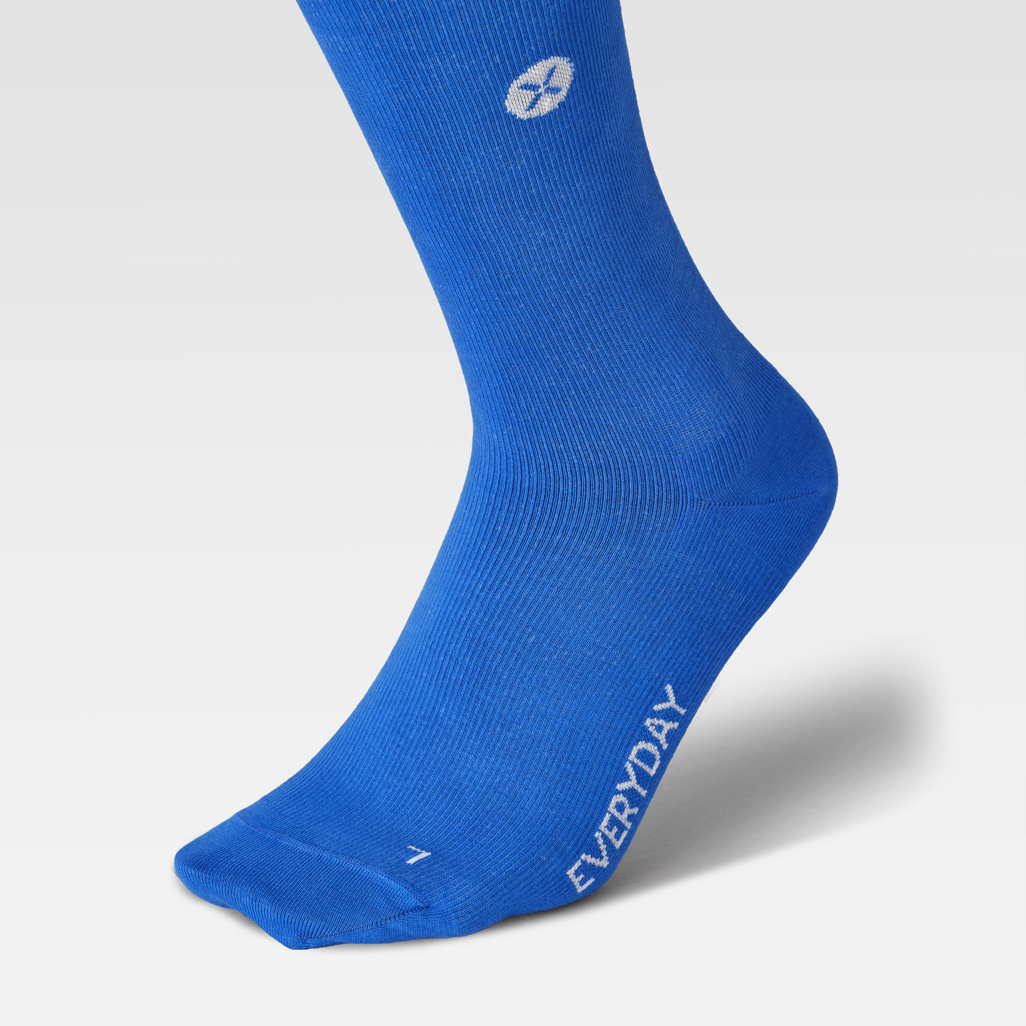 Cotton Everyday Socks Men | Bright Blue / White - Image 4