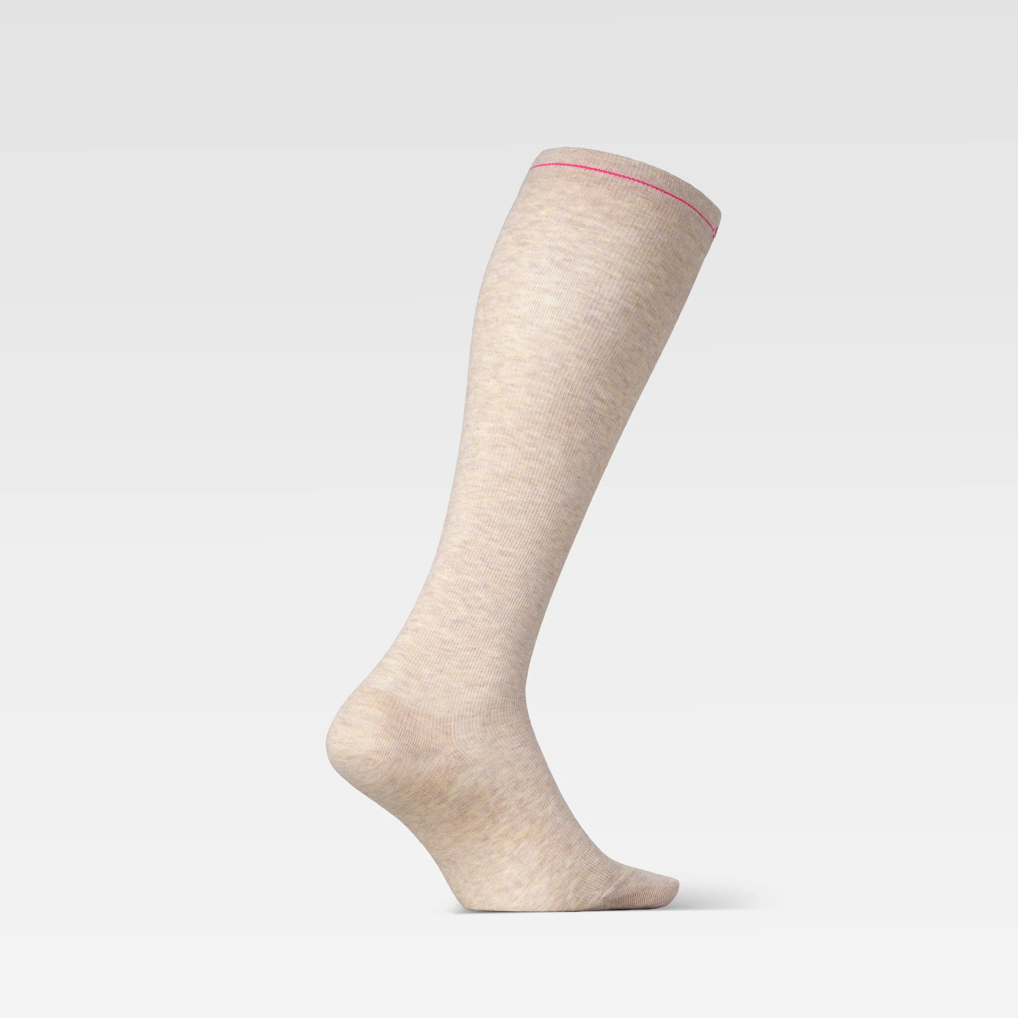 Cotton Everyday Socks Women | Sand Melange / Pink - Image 2