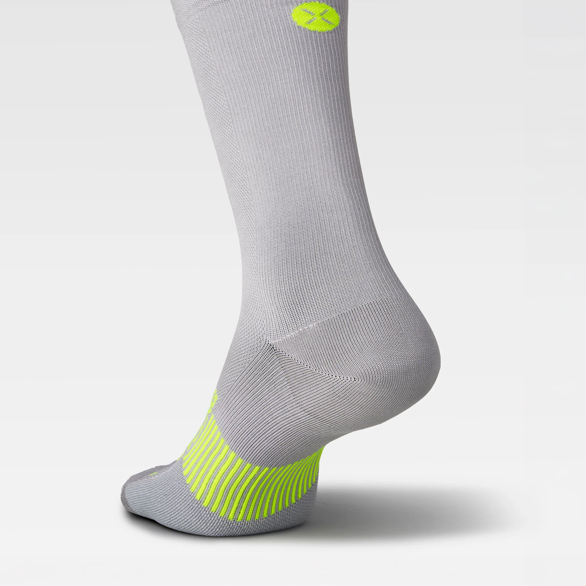 Cycling Mid-Calf Socks Men | Silver Grey / Yellow Fluo - Image 5