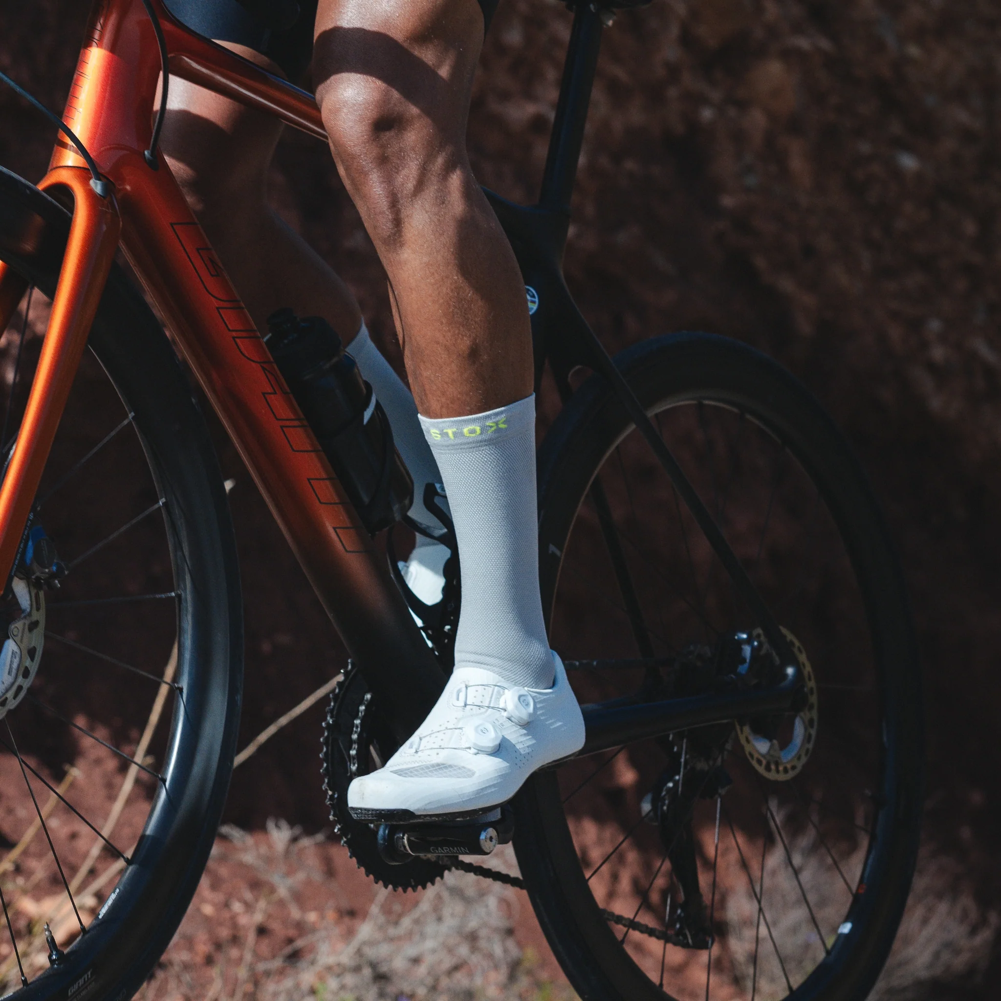 Cycling Mid-Calf Socks Men | Silver Grey / Yellow Fluo - Image 6