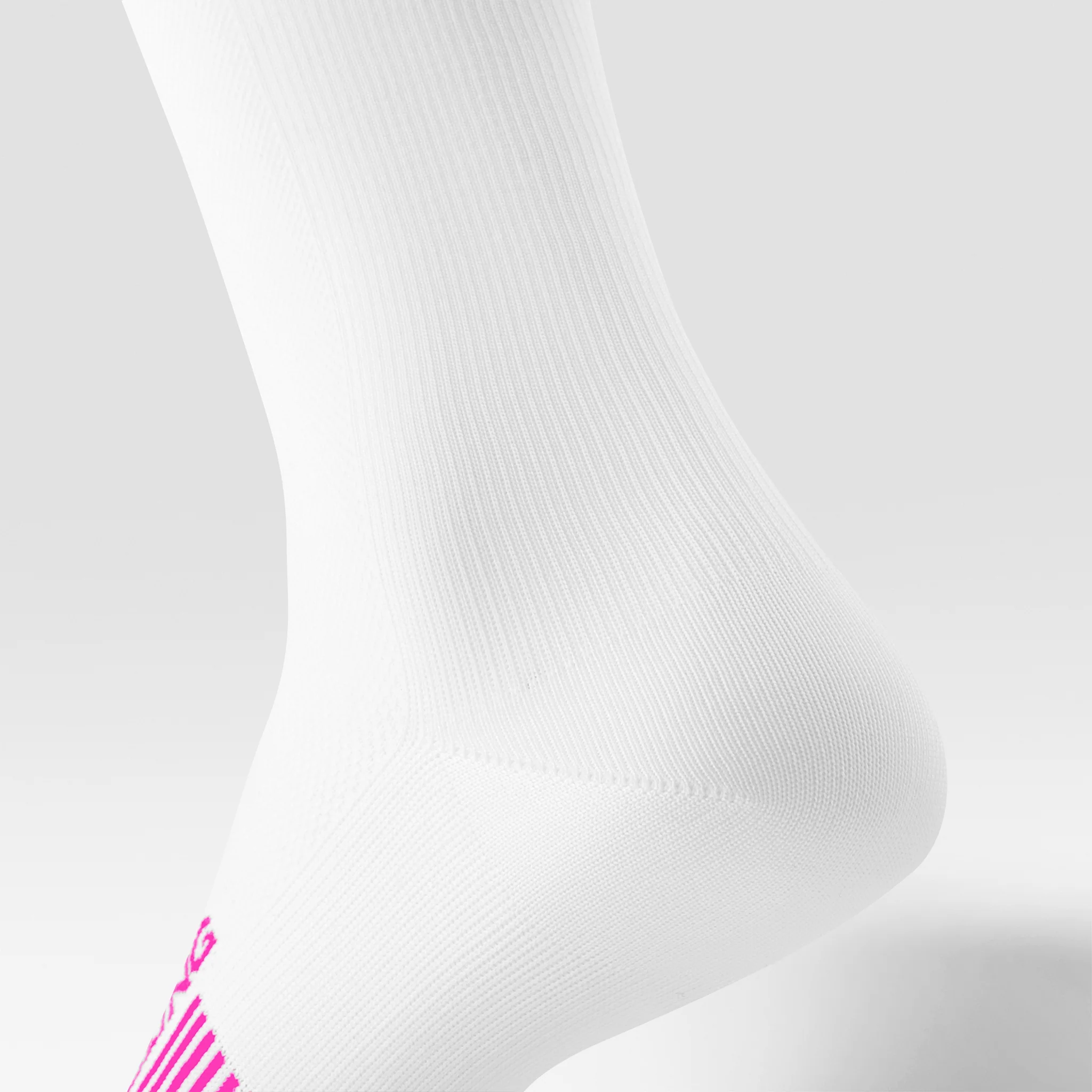 Cycling Mid-Calf Socks Men | White / Pink Fluo - Image 5