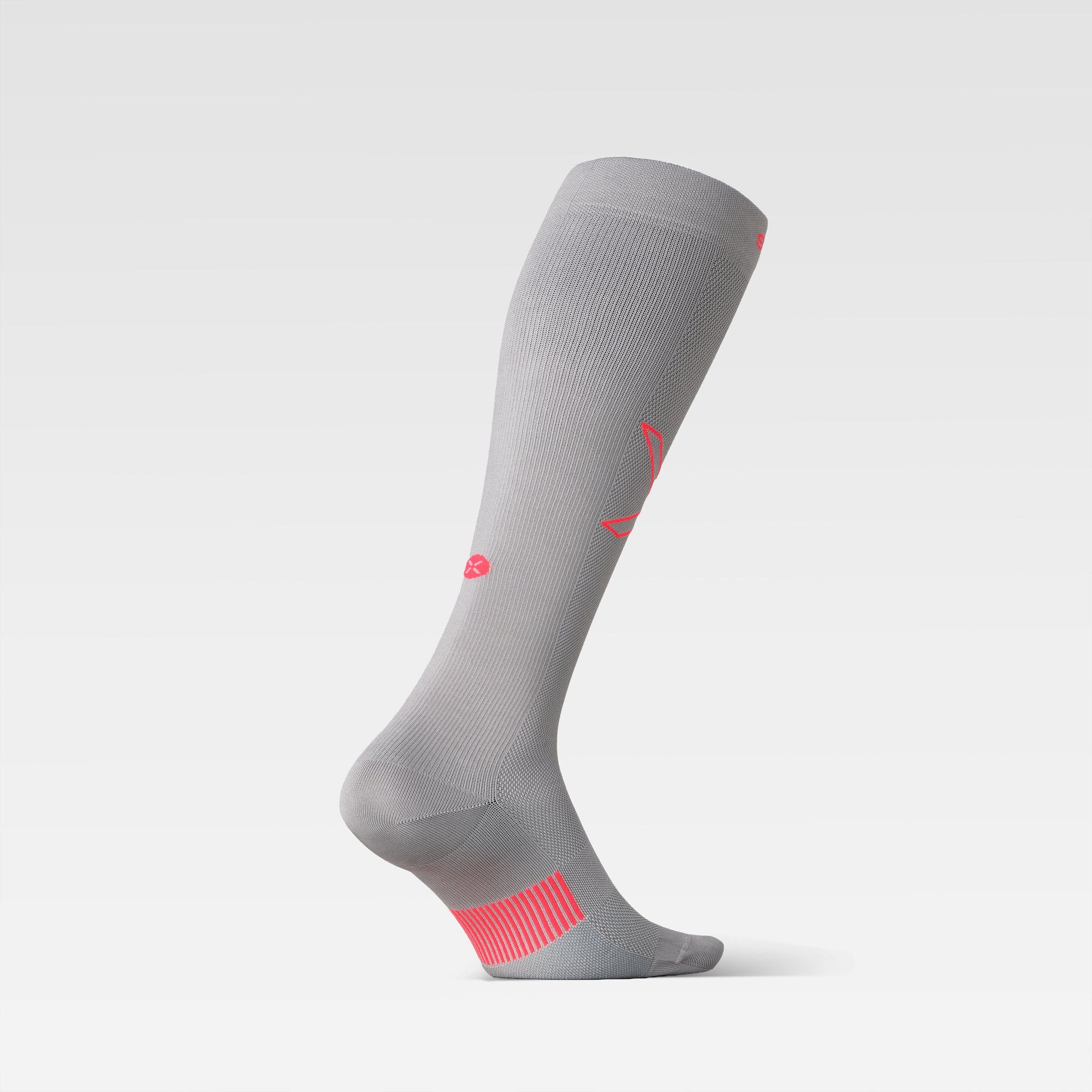 Cycling Socks Women | Silver Grey / Red Fluo - Image 3