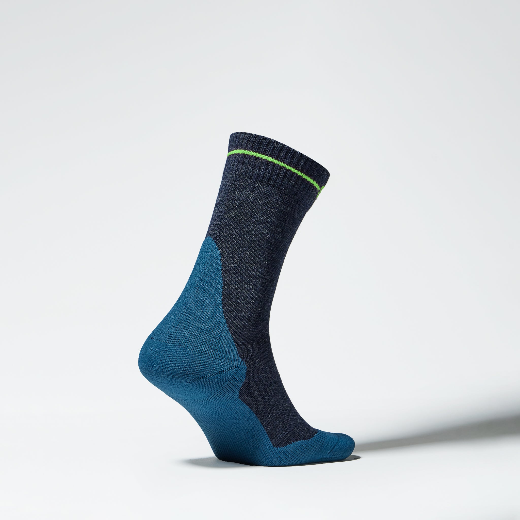 Merino Hiking Ankle Socks Men | Dark Blue / Green - Image 3