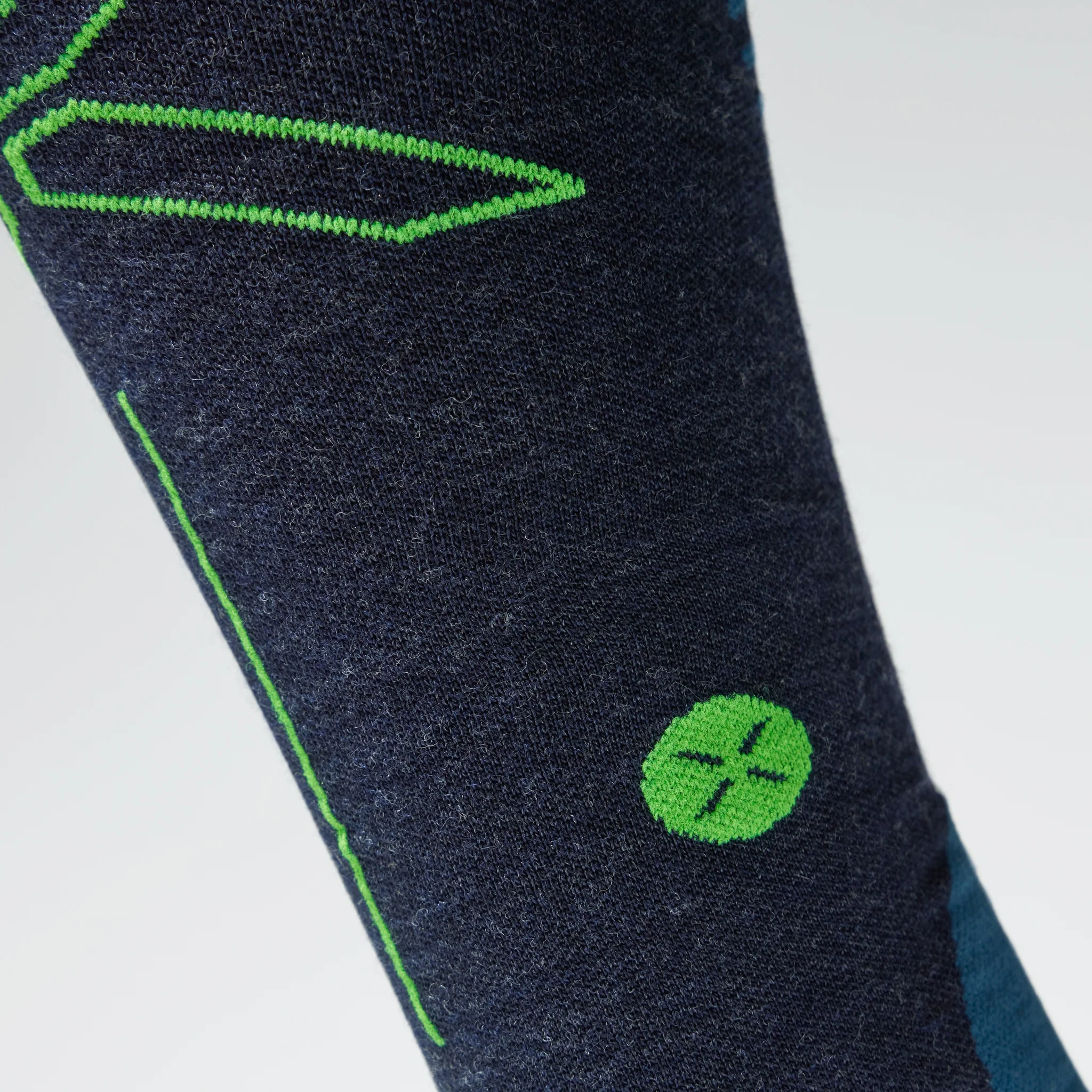 Merino Hiking Socks Men | Dark Blue / Green - Image 5