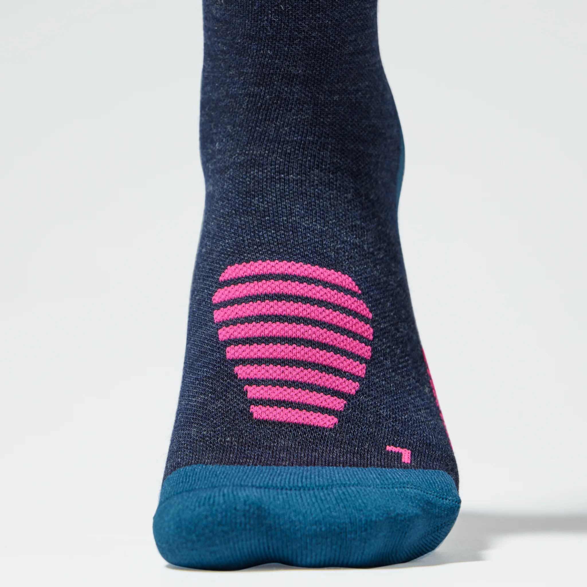 Merino Hiking Socks Women | Dark Blue / Pink - Image 4