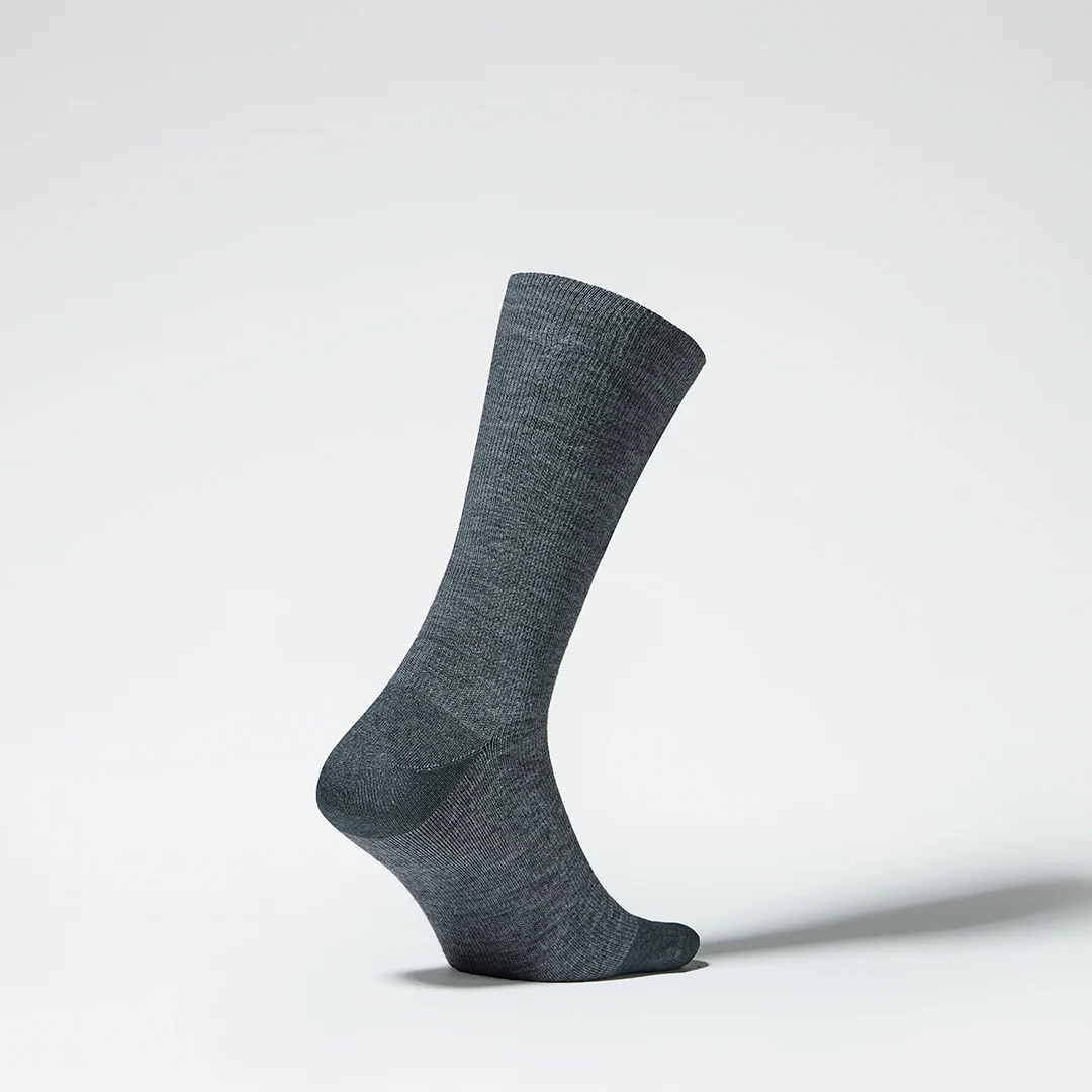 Merino Everyday Mid Calf Socks Men 3-Pack | Mid Grey / Blue - Image 2