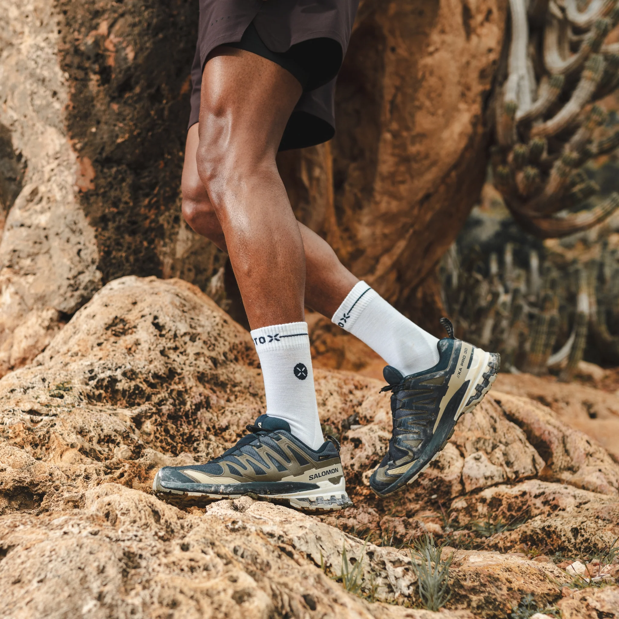 Merino Hiking Ankle Socks Men | White / Navy - Image 6