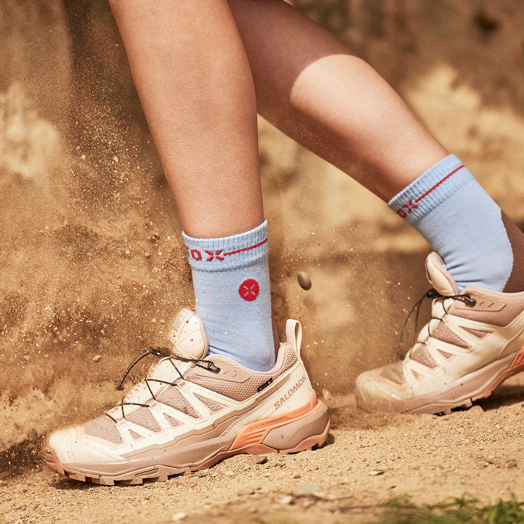 Merino Hiking Ankle Socks Women | Blue / Light Grey - Image 6