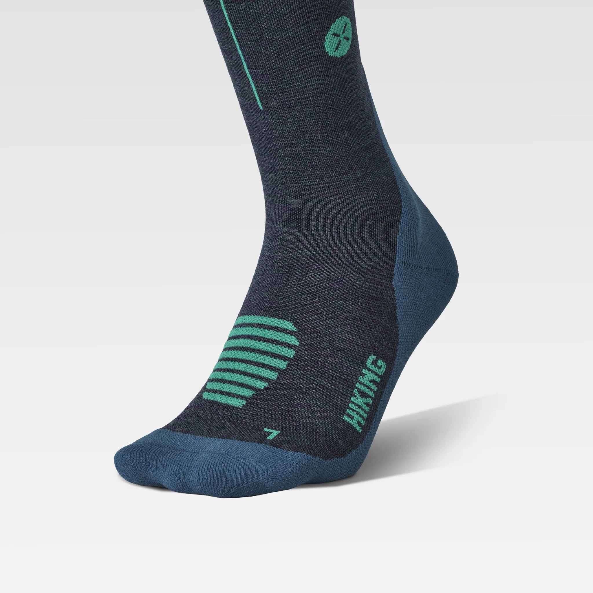 Merino Hiking Socks Men | Teal / Light Green - Image 6