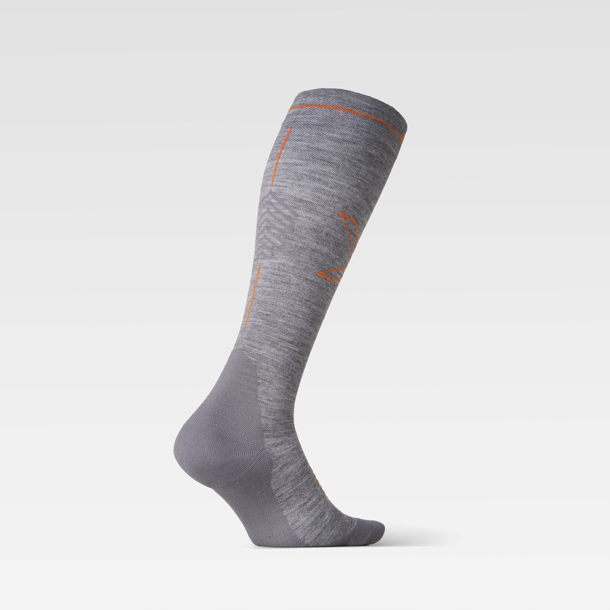 Merino Hiking Socks Women | Mid Grey  / Orange - Image 3
