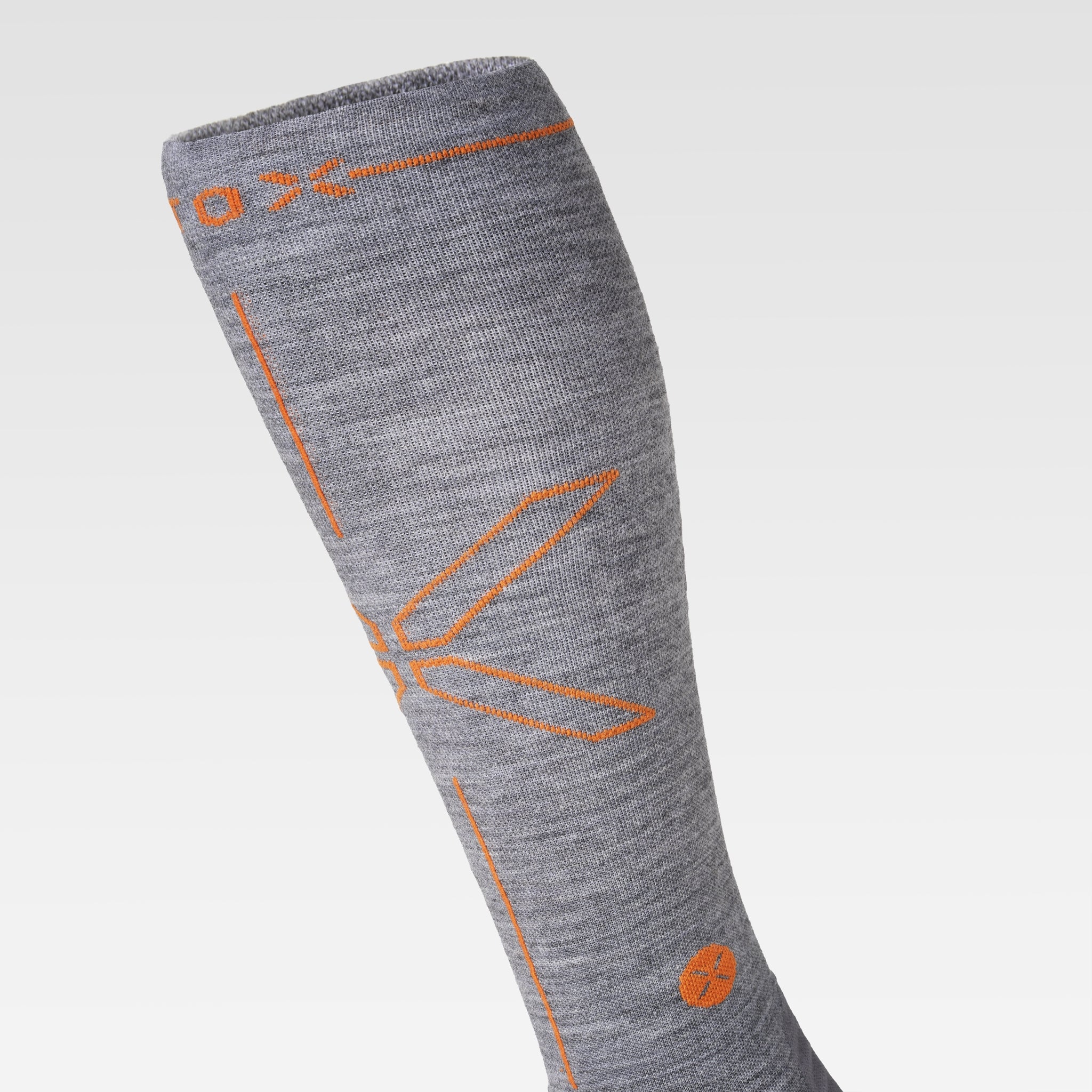Merino Hiking Socks Women | Mid Grey  / Orange - Image 6