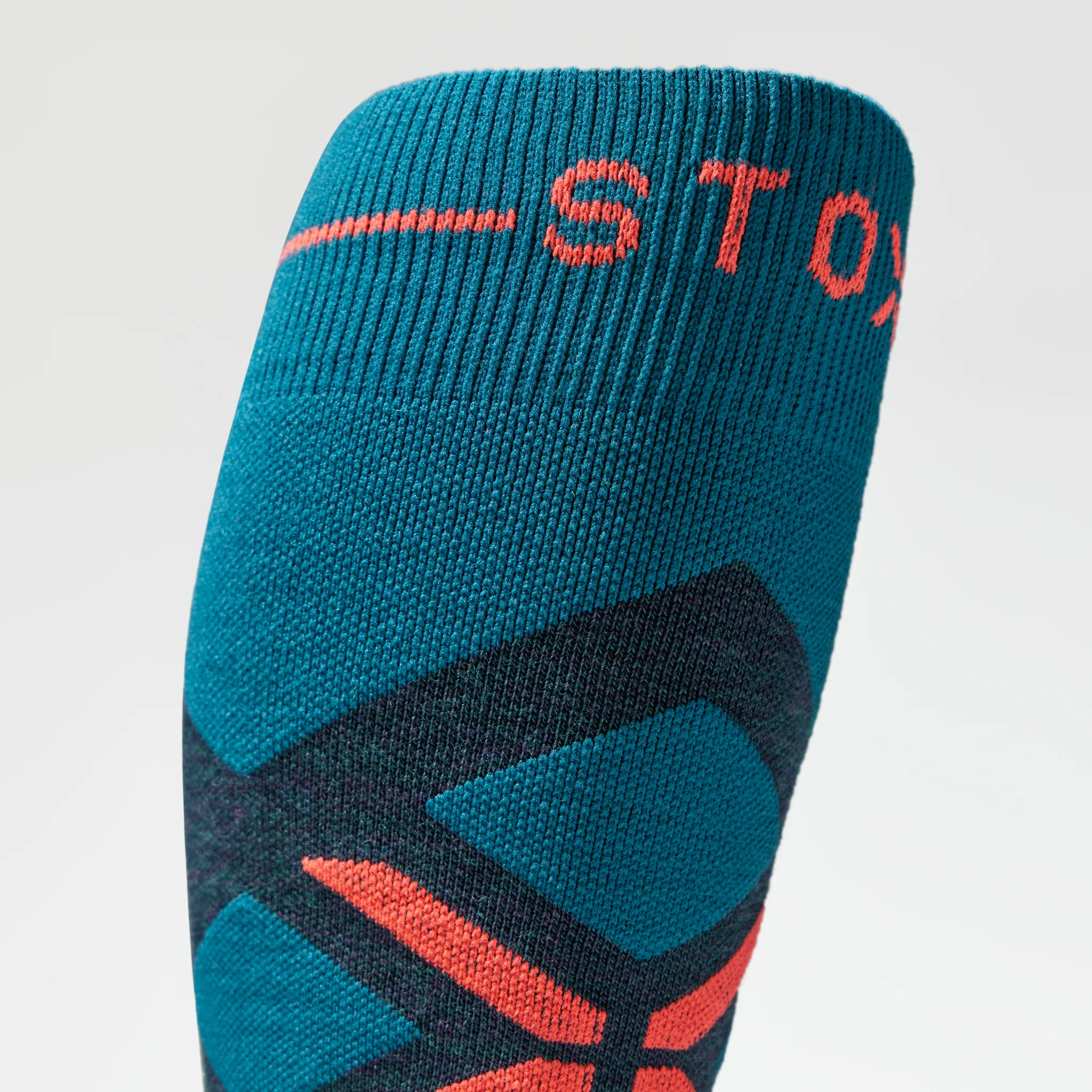 Merino Skiing Socks Men 2-Pack | Teal / Red Fluo - Image 5