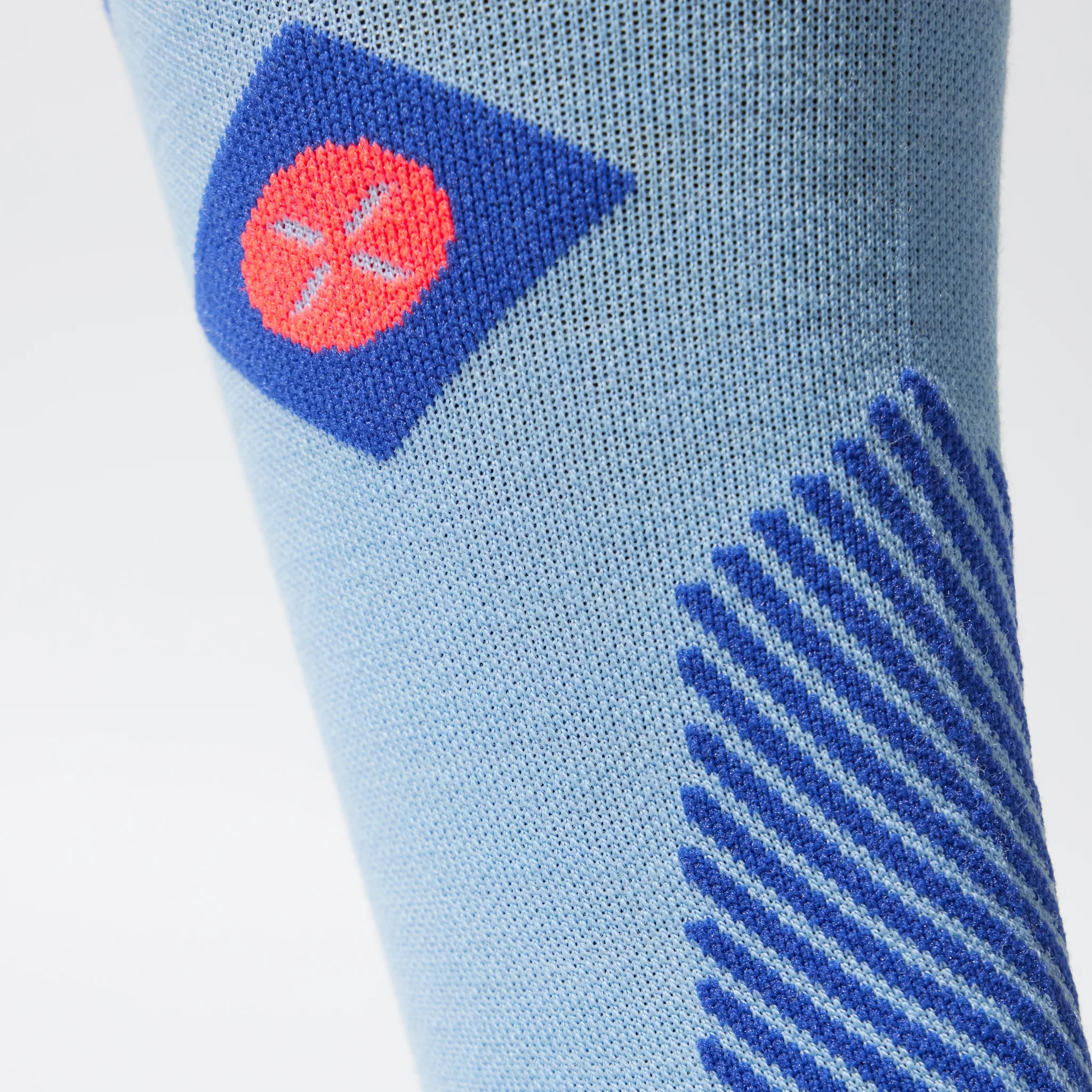 Merino Skiing Socks Men | SkyBlue / OrangeFluo - Image 6