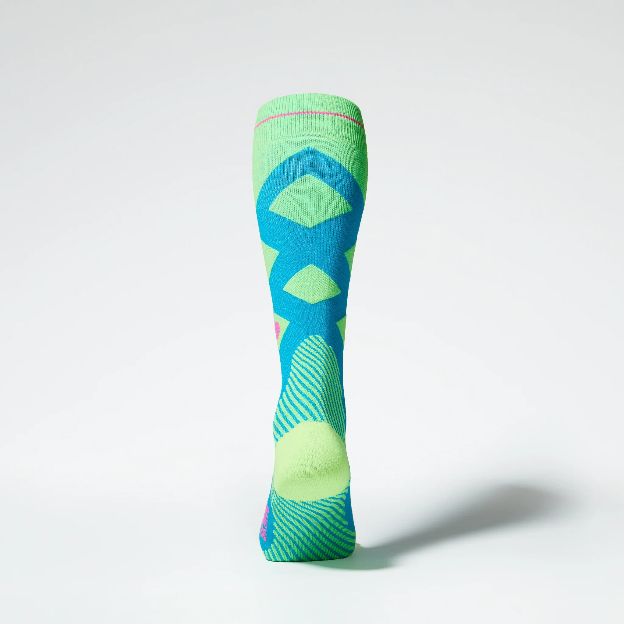 Merino Skiing Socks Men | Turquoise / Yellow Fluo - Image 2