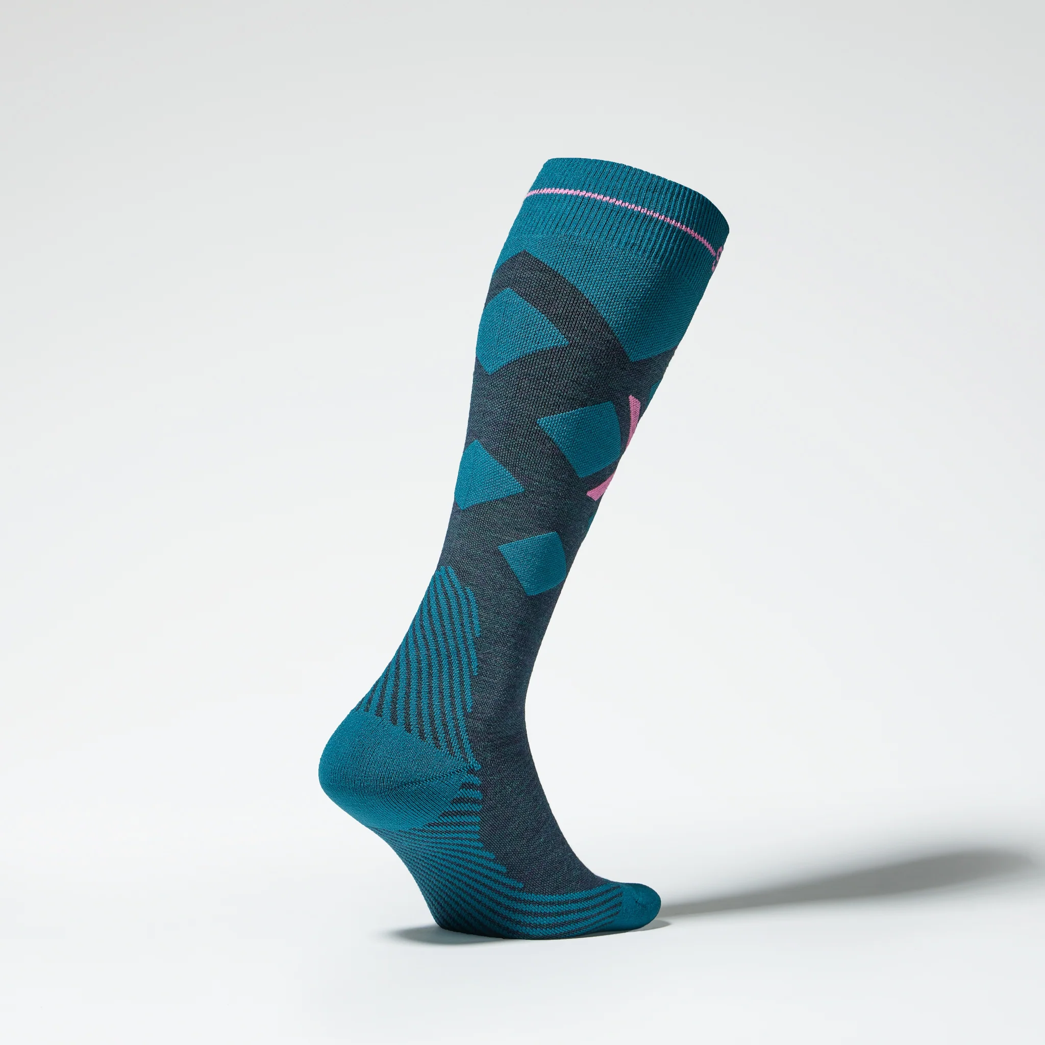 Merino Skiing Socks Women | Teal / Pink - Image 3