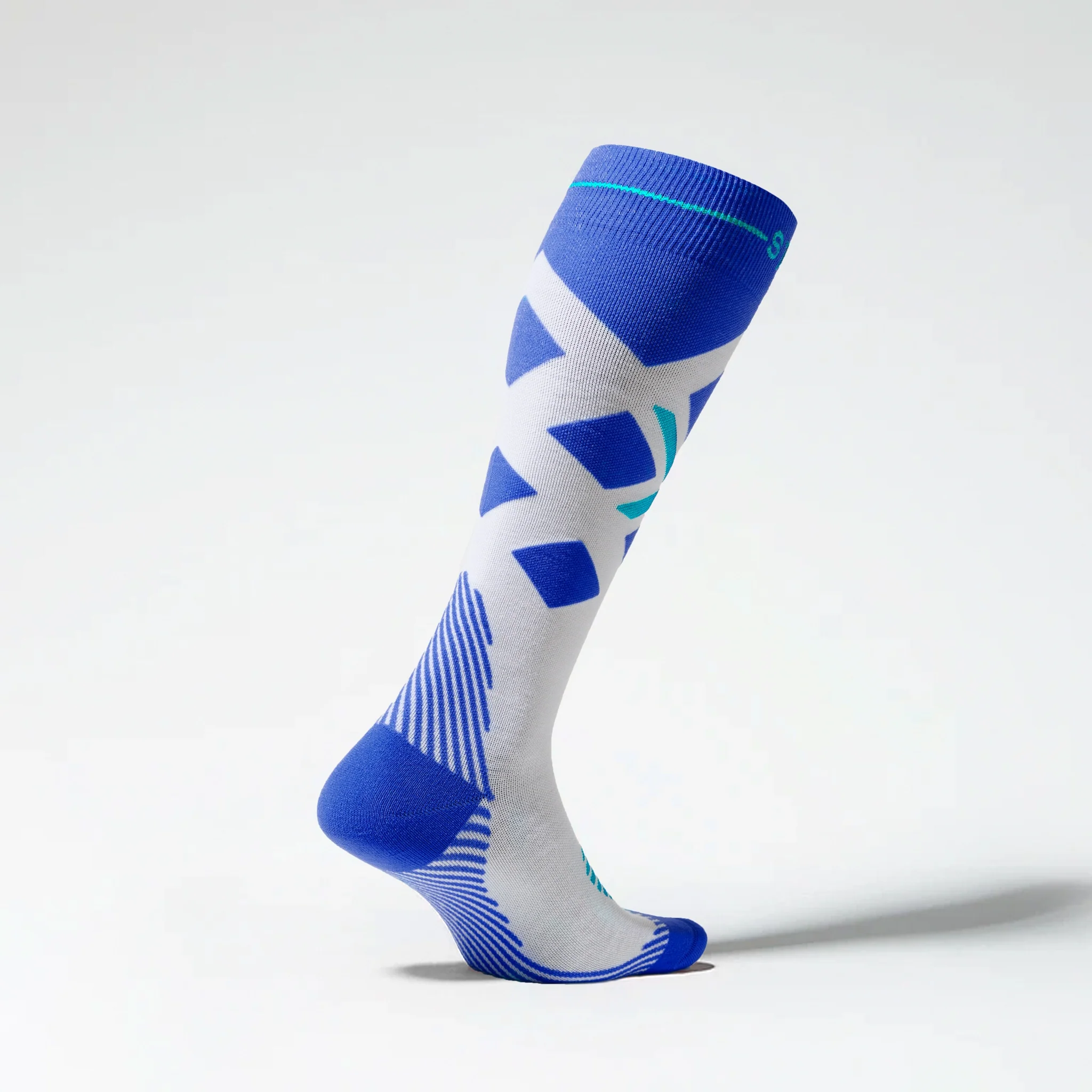 Merino Skiing Socks Women | White / Cobalt - Image 2