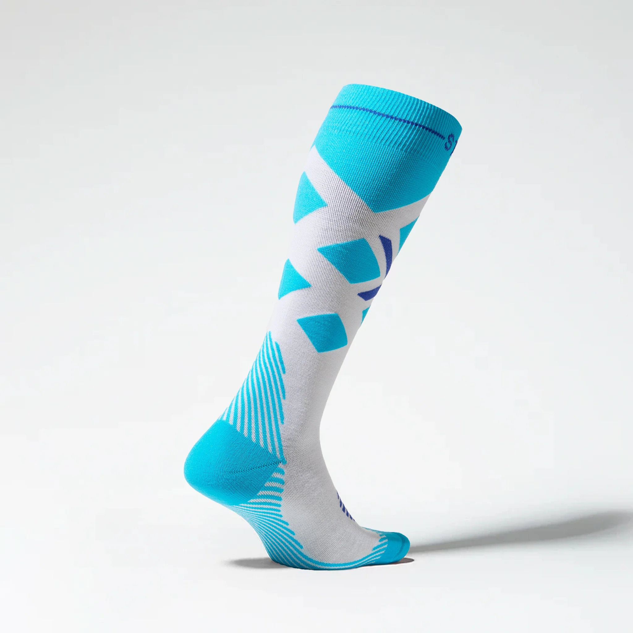 Merino Skiing Socks Women | White / Turquoise - Image 3