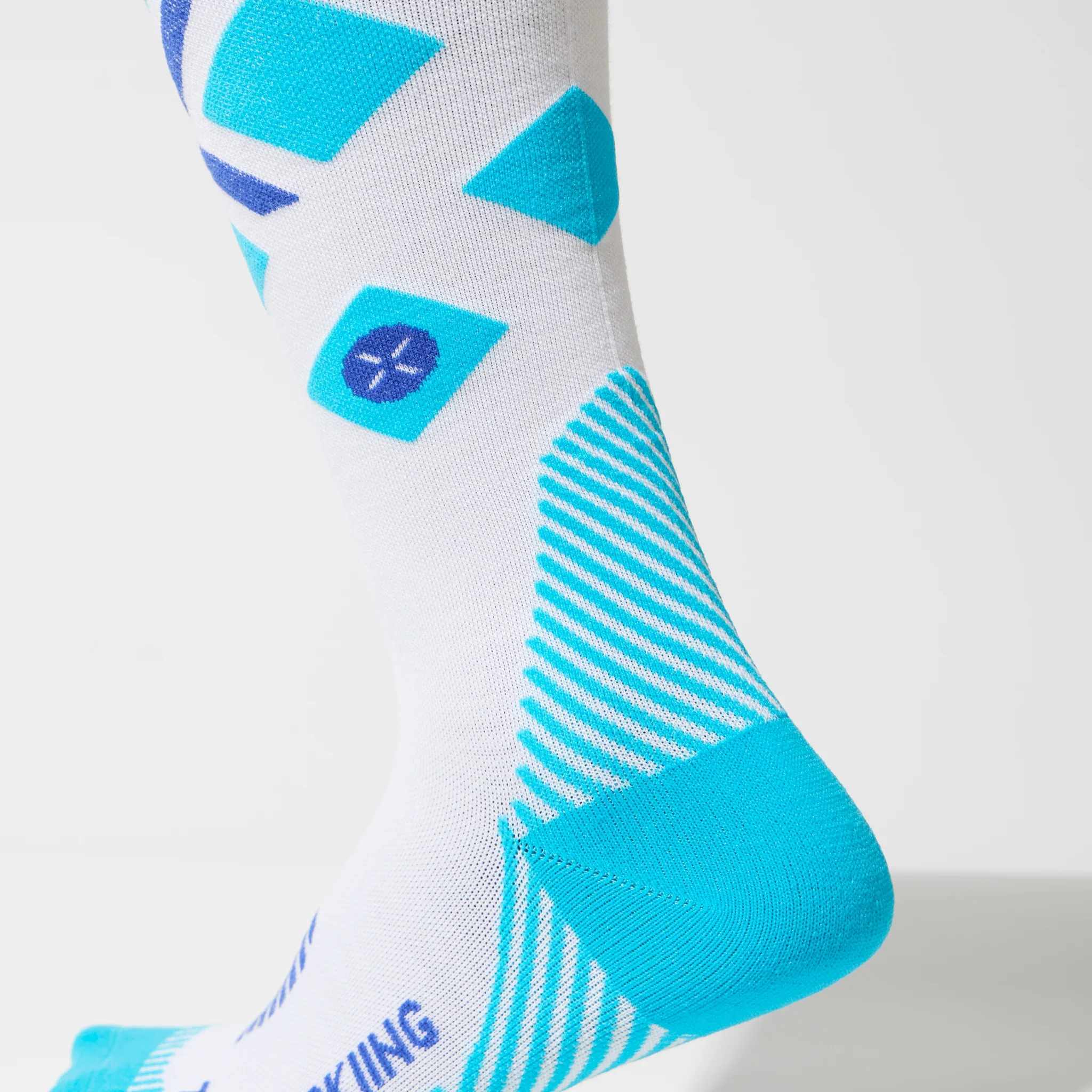 Merino Skiing Socks Women | White / Turquoise - Image 4