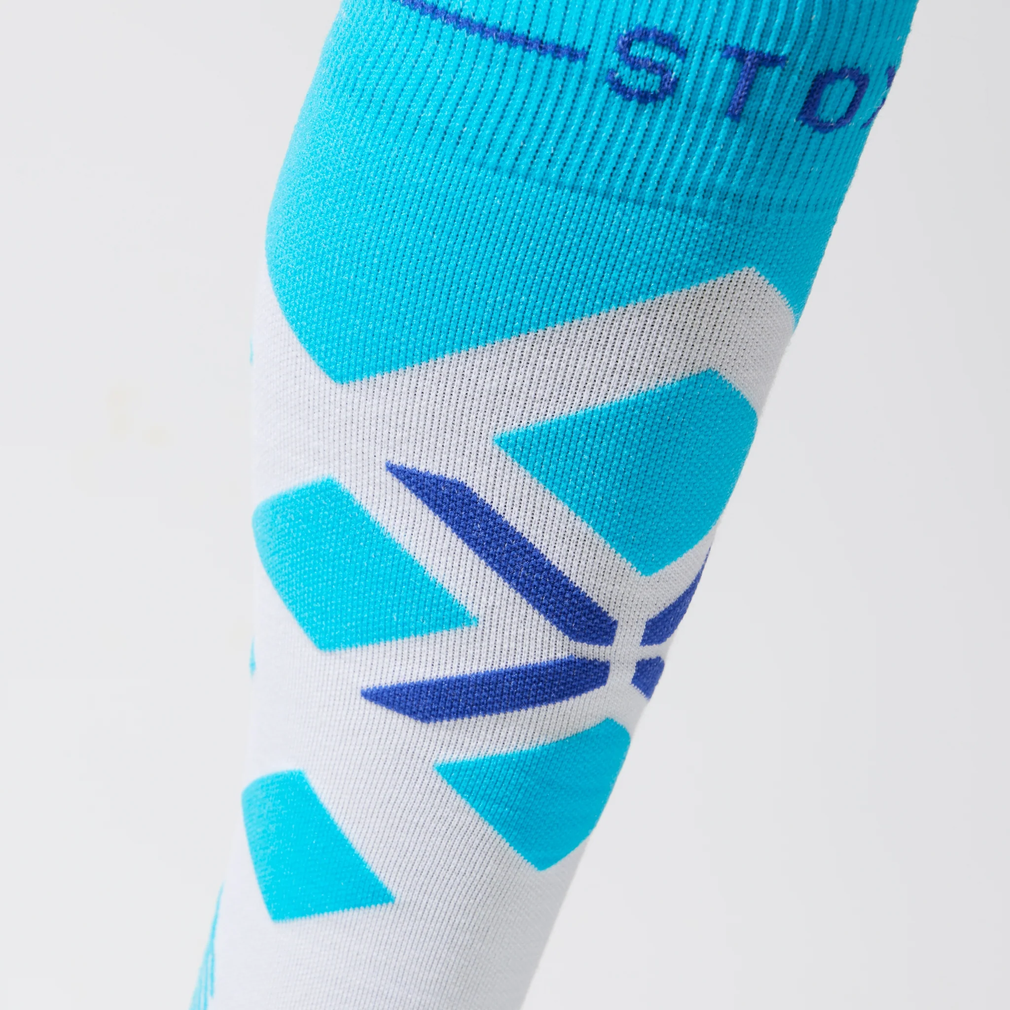 Merino Skiing Socks Women | White / Turquoise - Image 5