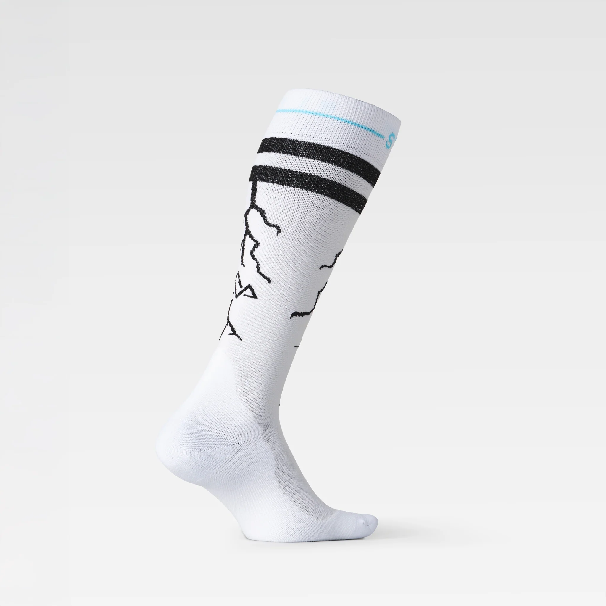 Merino Snow Socks Women – Leon Vockensperger Edition | White / Black / Turquoise - Image 3