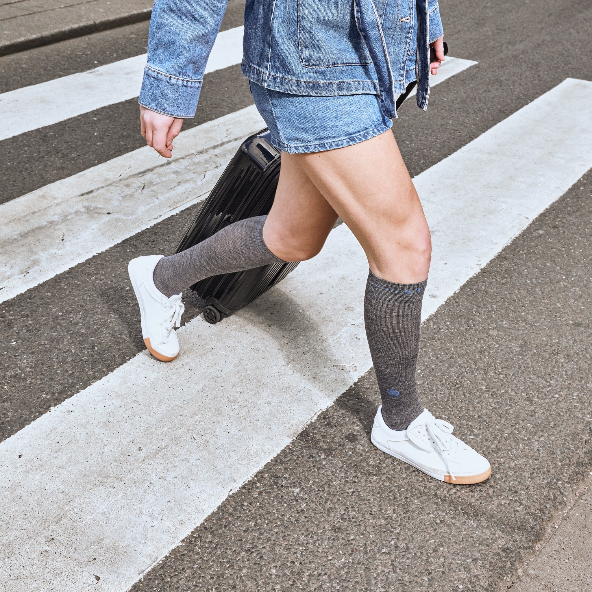 Merino Travel Socks Women | Grey / Blue - Image 6