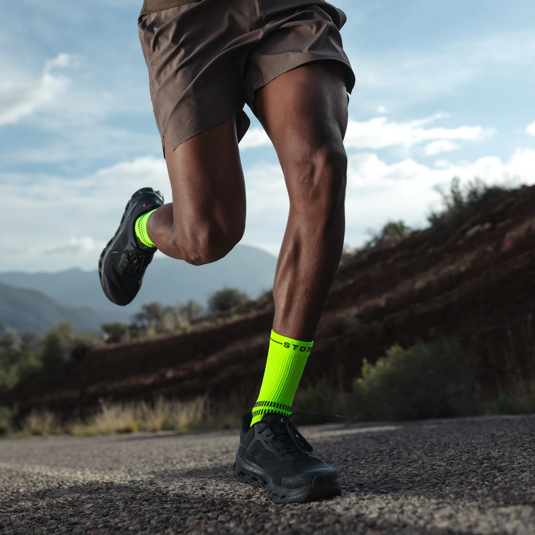 Running Ankle Socks Men | Yellow Fluo / Black - Image 2