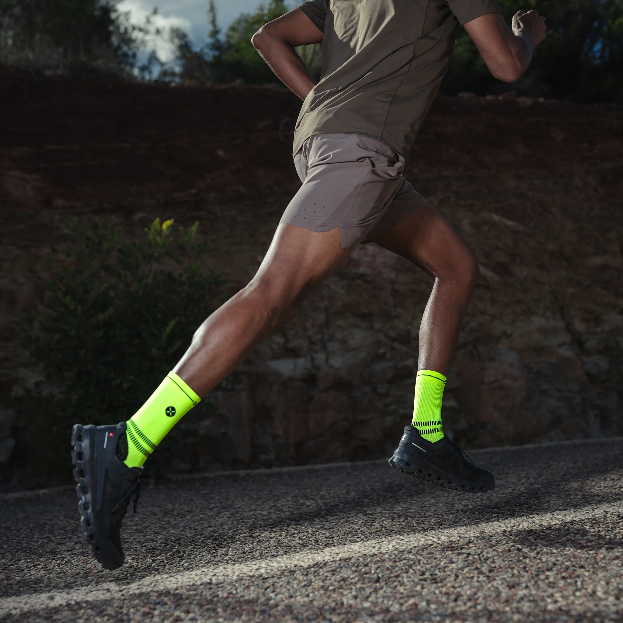 Running Ankle Socks Men | Yellow Fluo / Black - Image 7