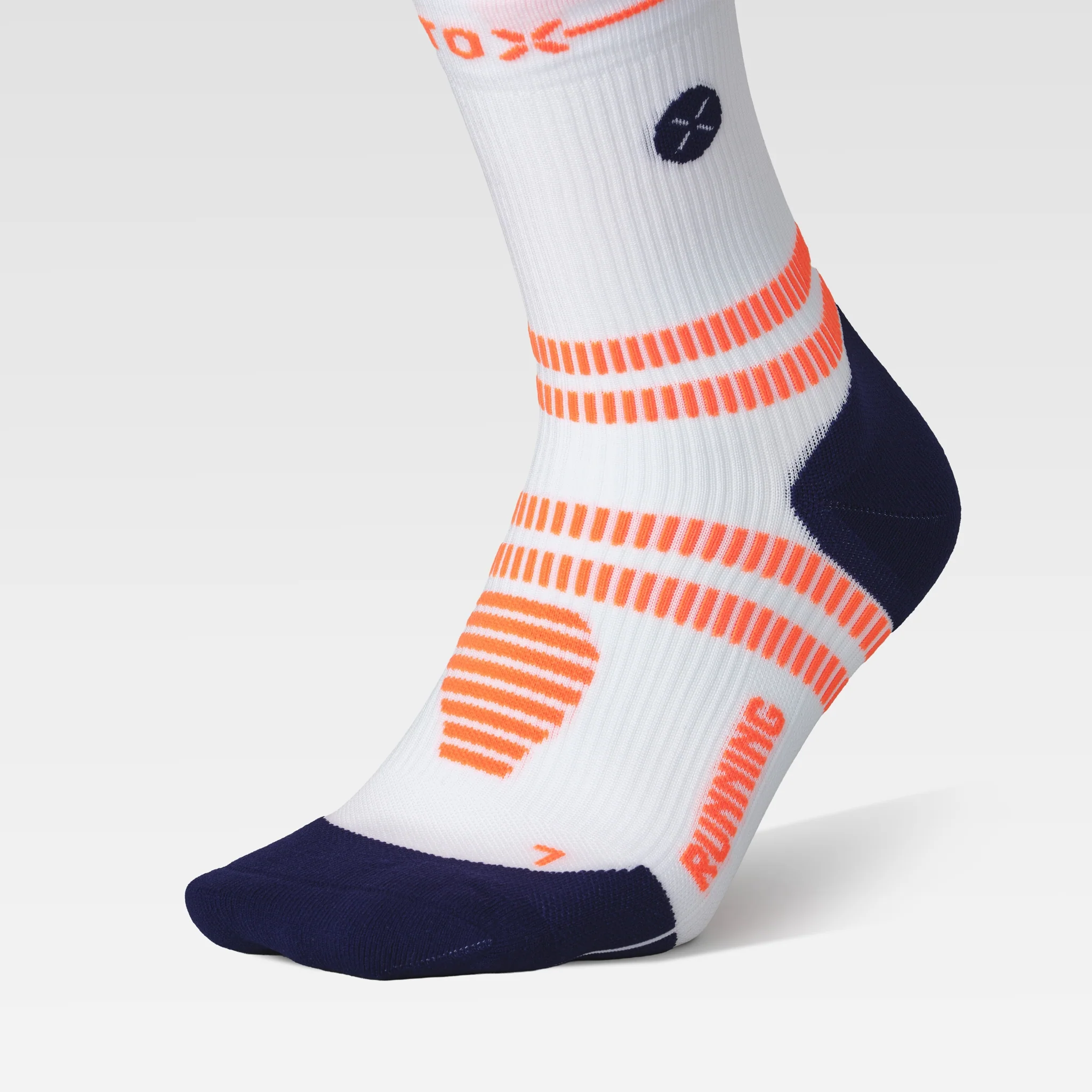 Running Ankle Socks Women | White / Orange Fluo - Image 4