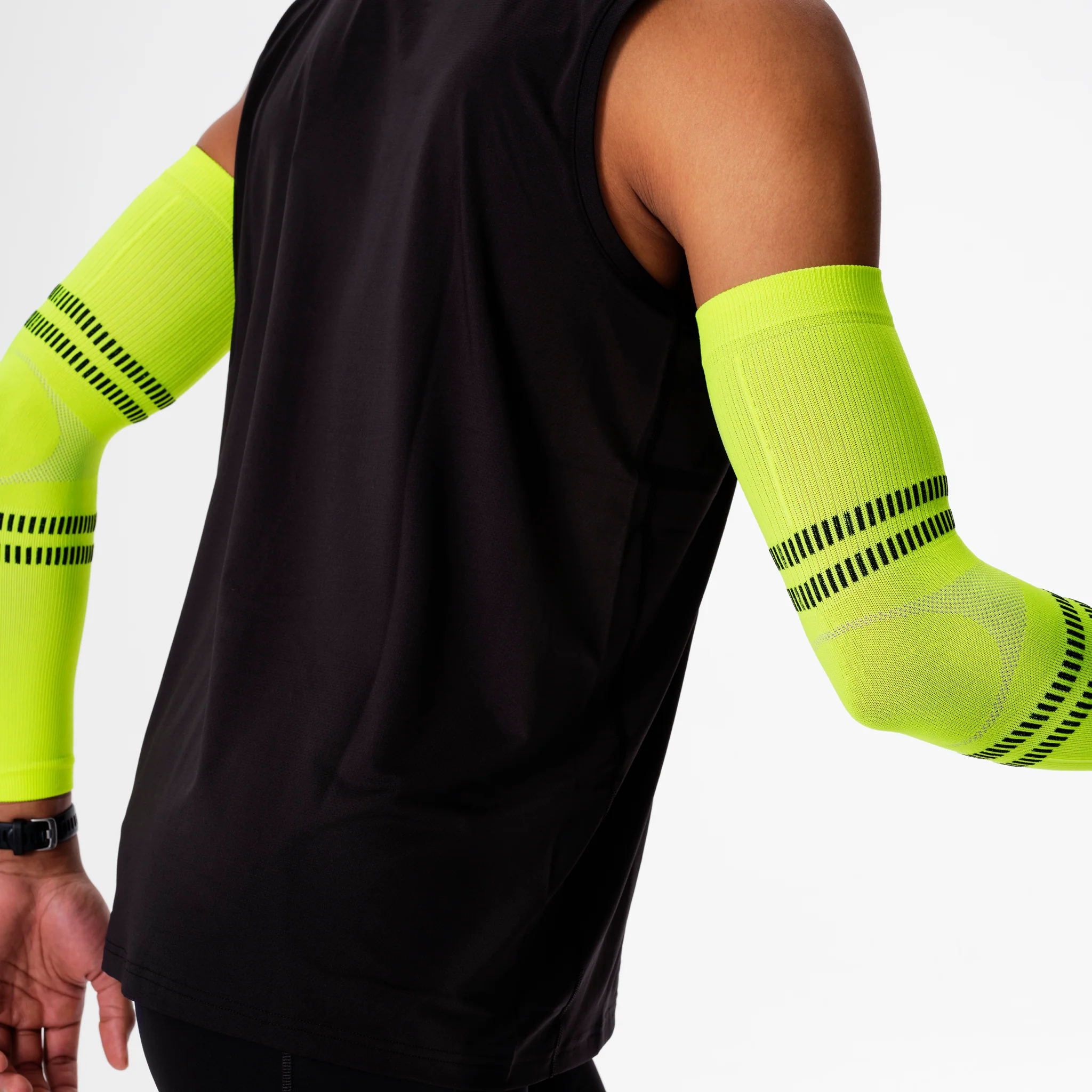 Running Arm Sleeves Unisex | Yellow Fluo / Black - Image 3