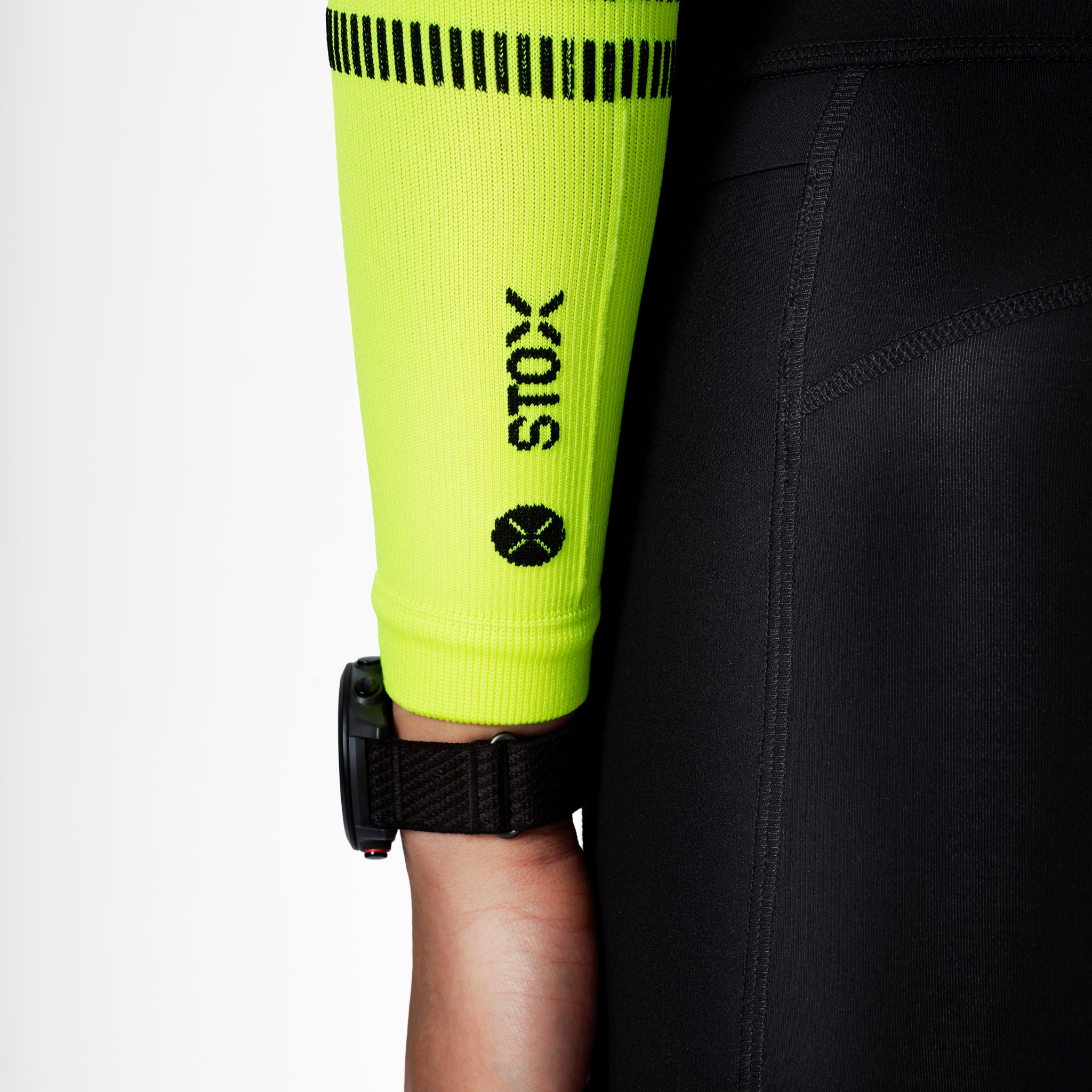 Running Arm Sleeves Unisex | Yellow Fluo / Black - Image 4