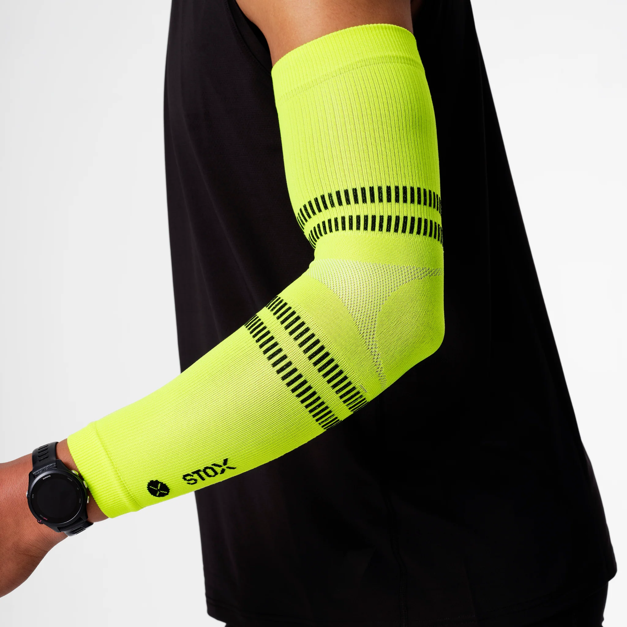 Running Arm Sleeves Unisex | Yellow Fluo / Black - Image 5
