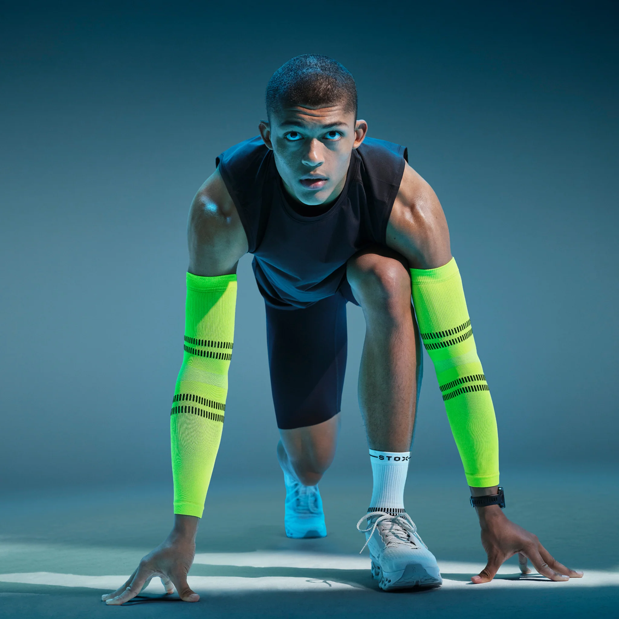 Running Arm Sleeves Unisex | Yellow Fluo / Black - Image 8