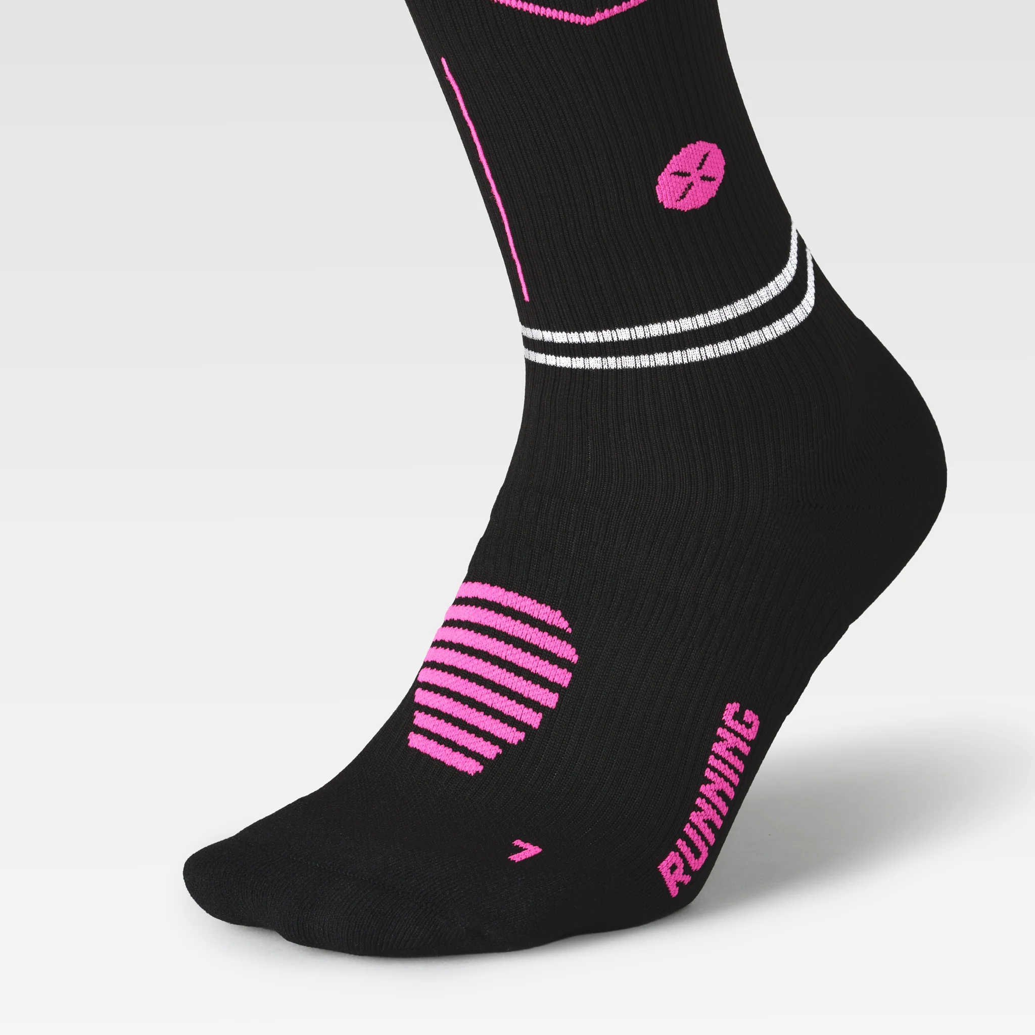 Reflective Running Socks Women | Black / Pink - Image 4