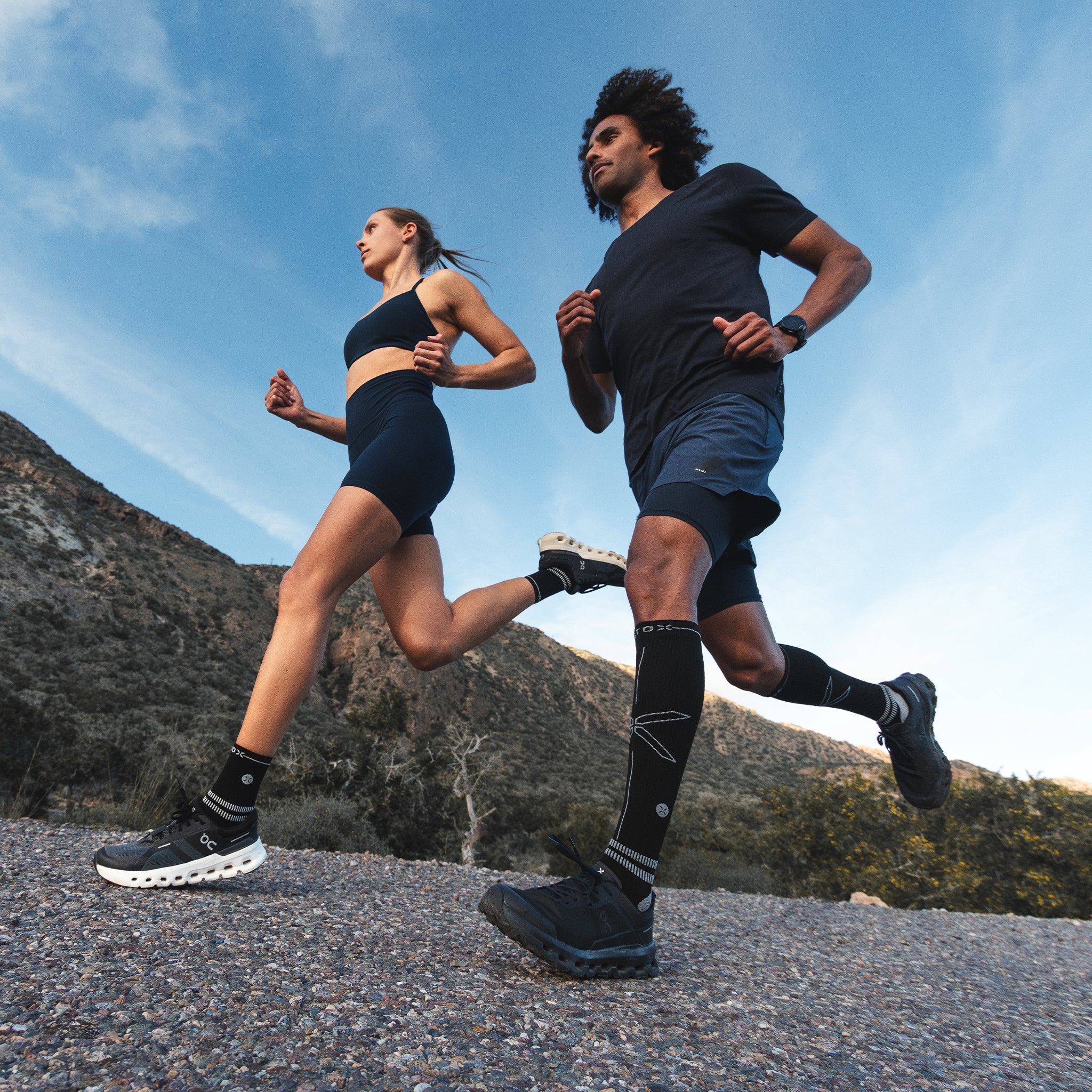 Running Socks Men | Black / Grey - Image 7