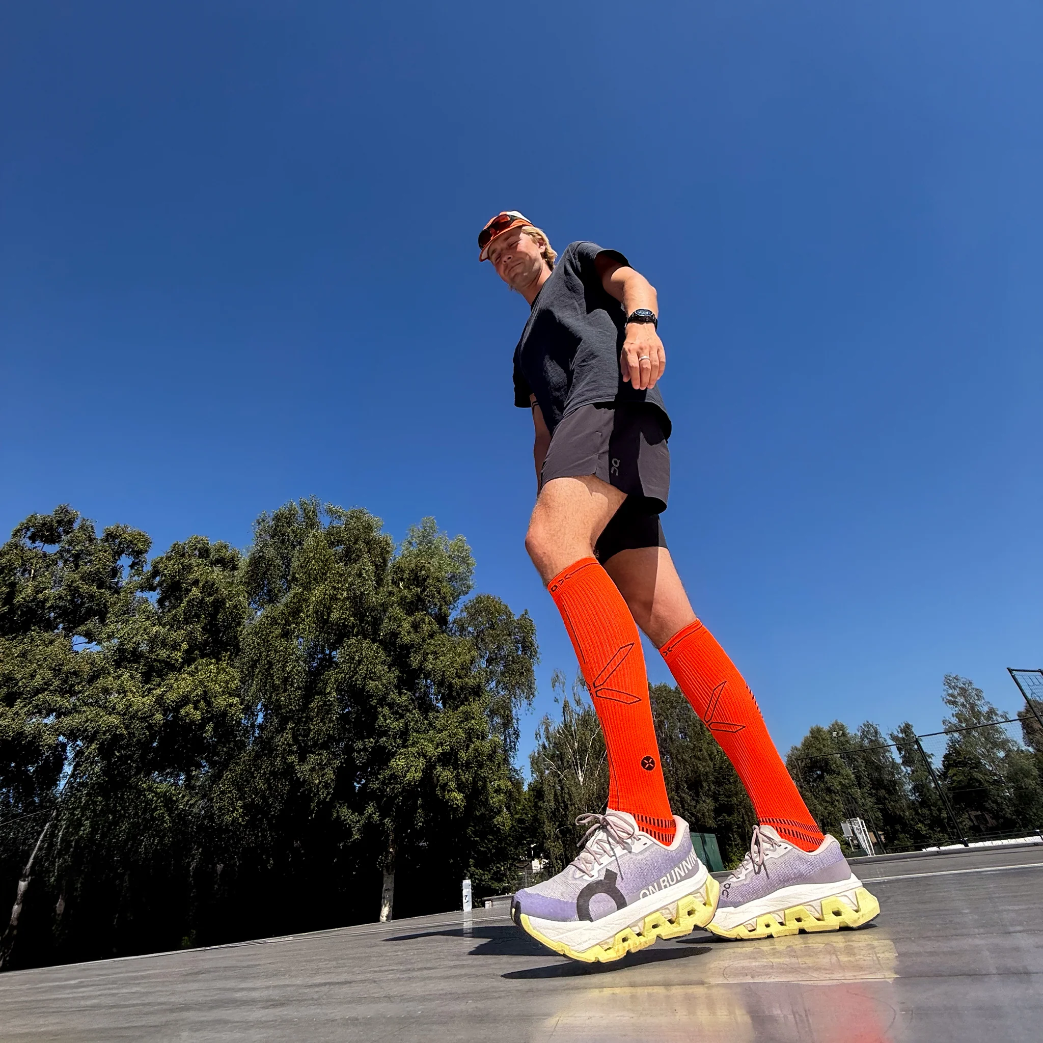 Running Socks Men | Orange Fluo / Black - Image 4