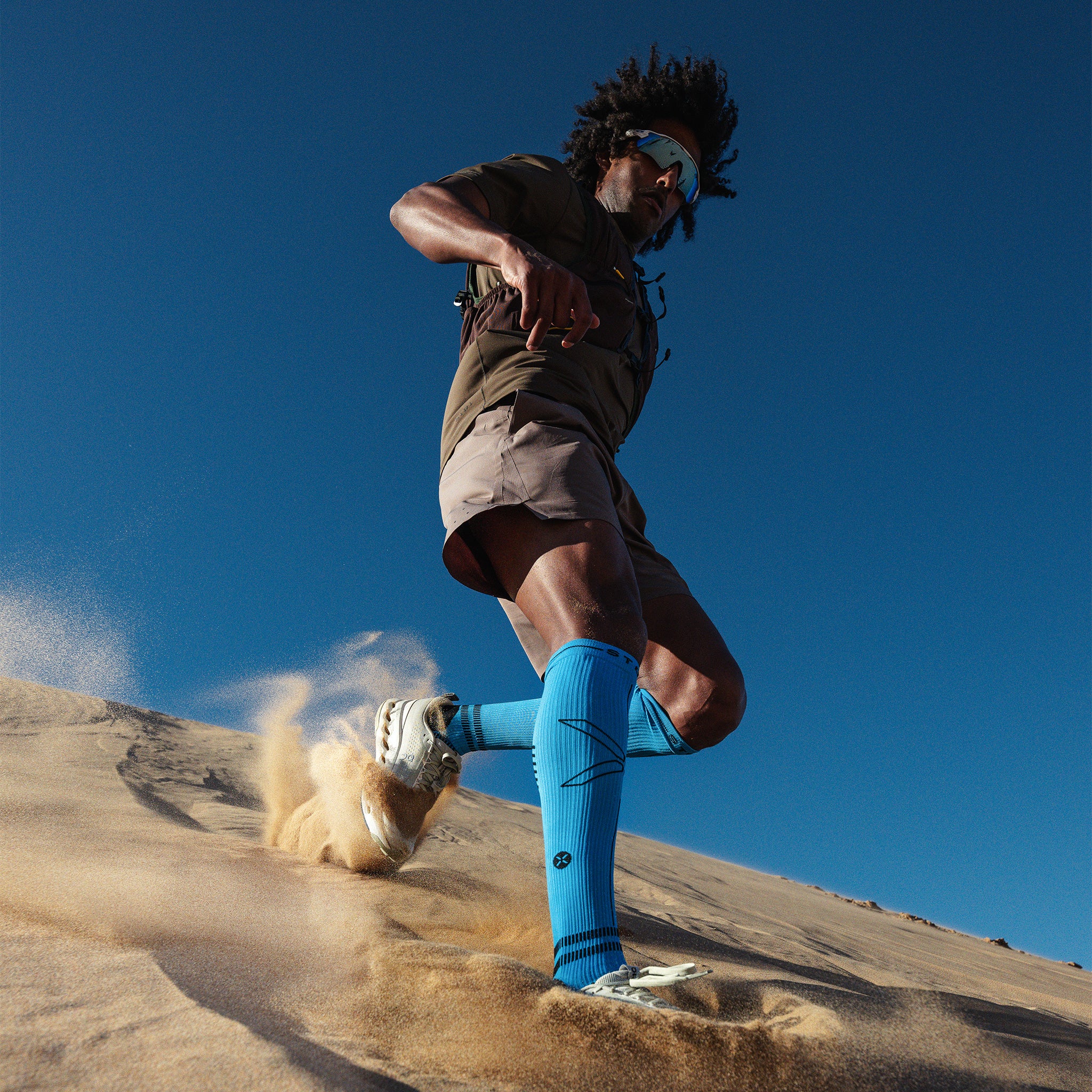 Running Socks Men | Bright Blue / Black - Image 7
