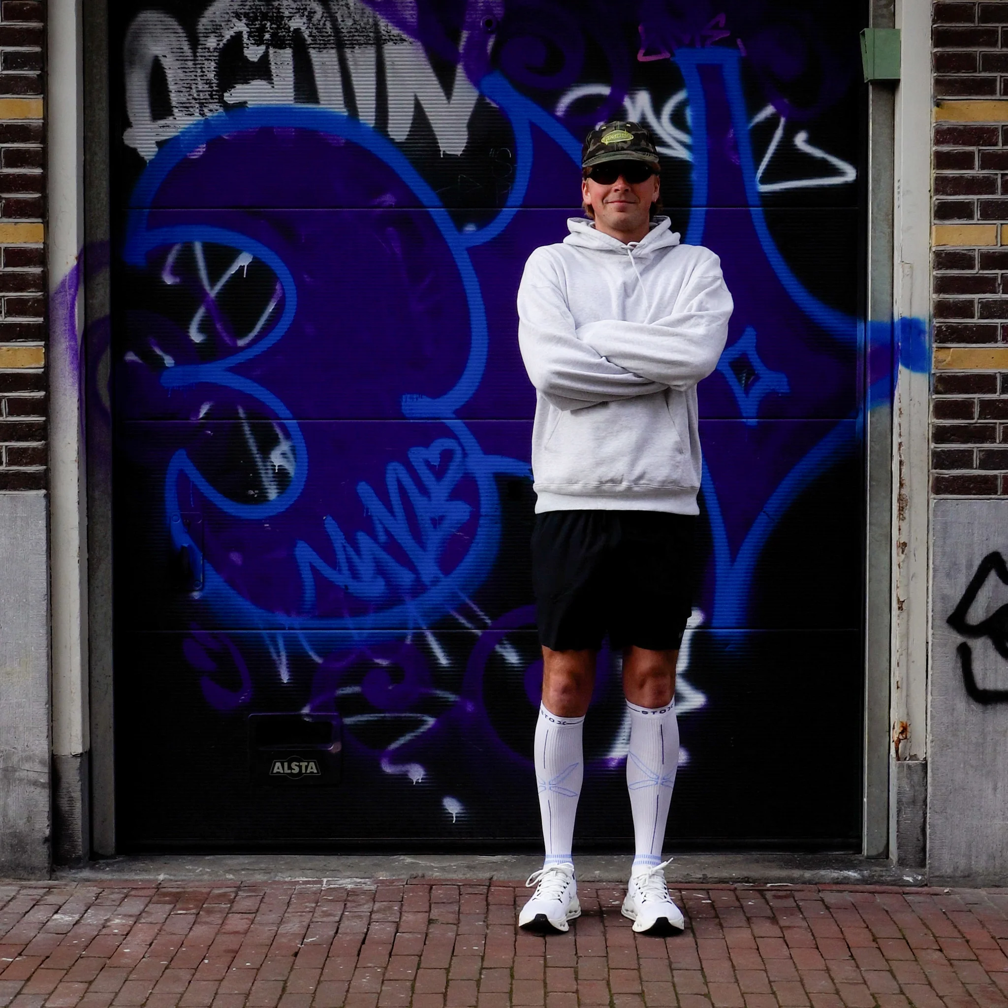 Running Socks Men | White / LightBlue - Image 4