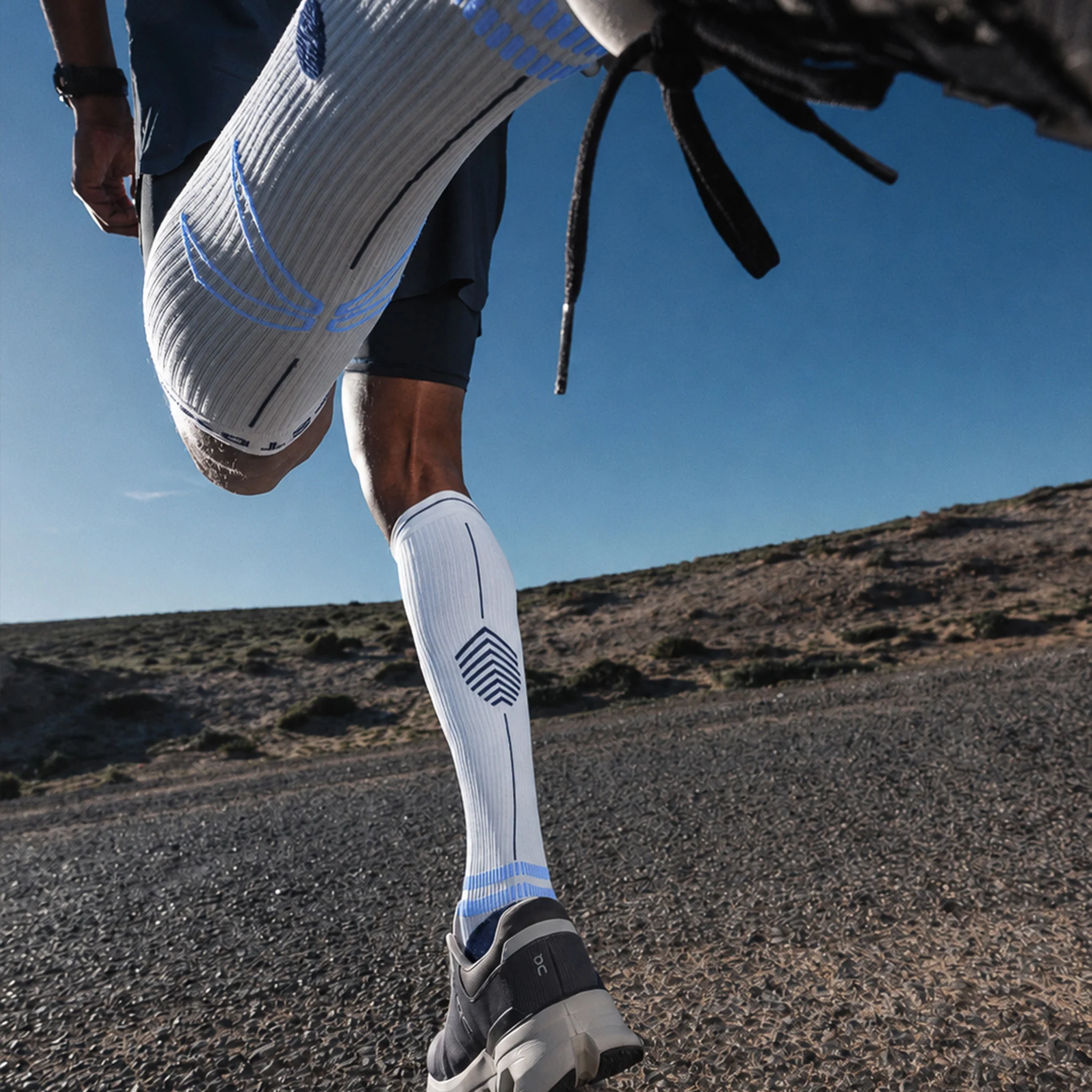 Running Socks Men | White / LightBlue - Image 7