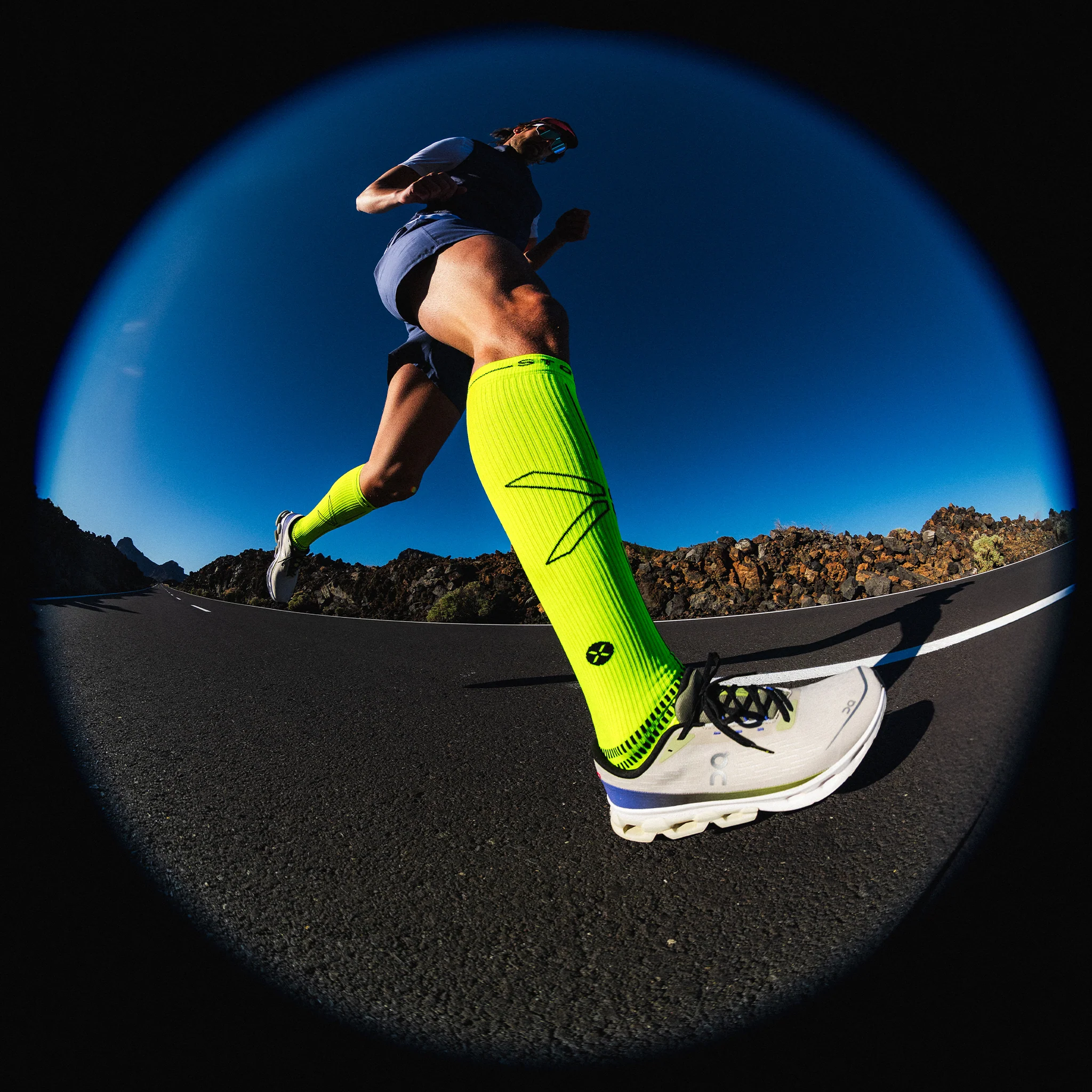 Running Socks Men | Yellow Fluo / Black - Image 7