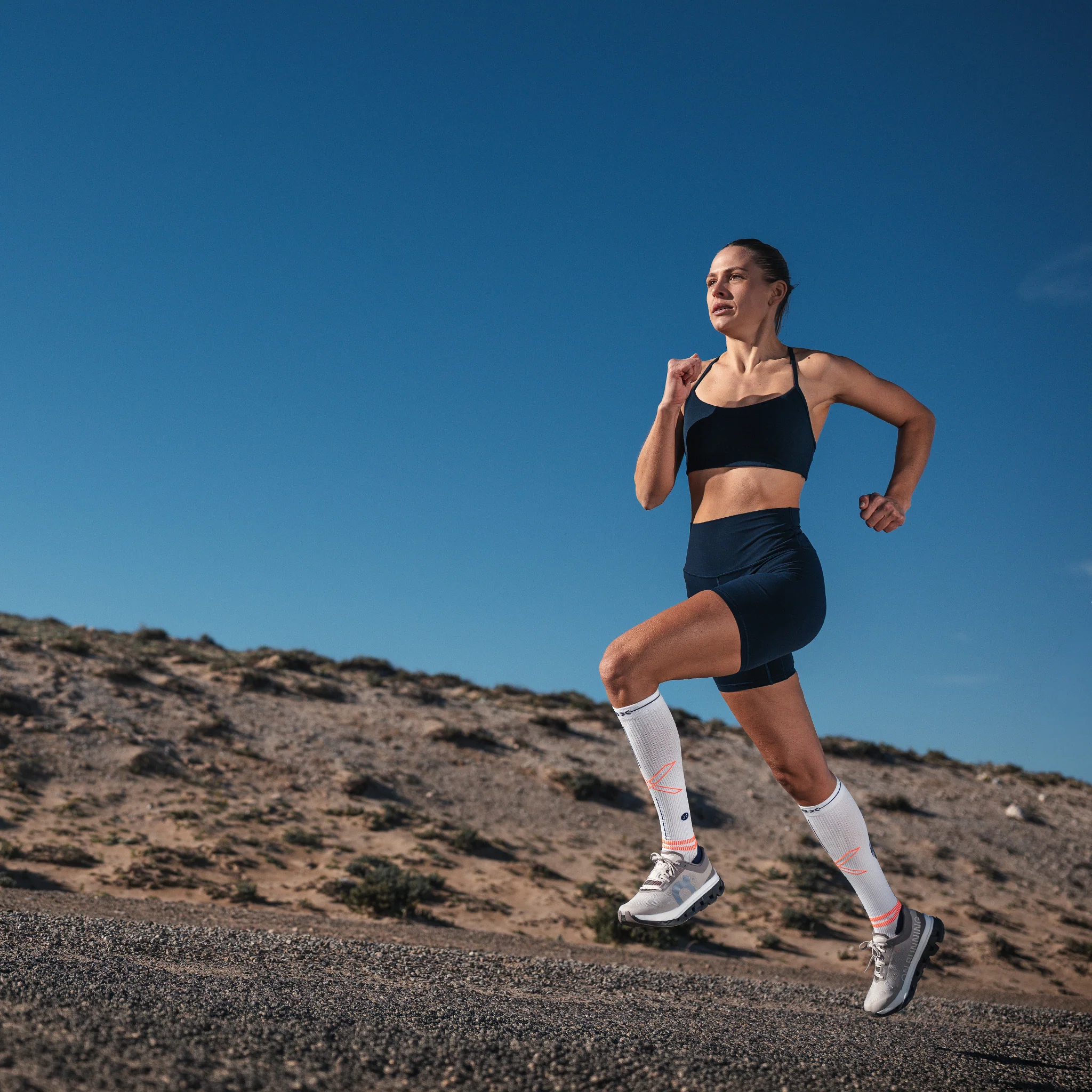 Running Socks Women | White / Orange Fluo - Image 7