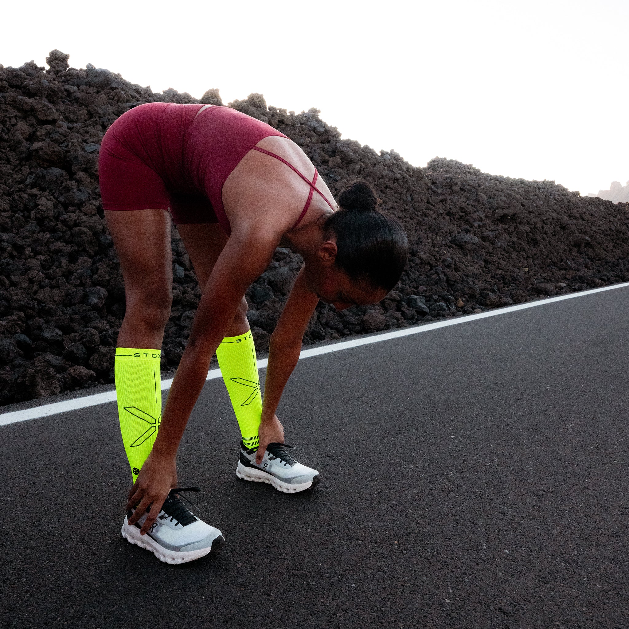 Running Socks Women | Yellow Fluo / Black - Image 7