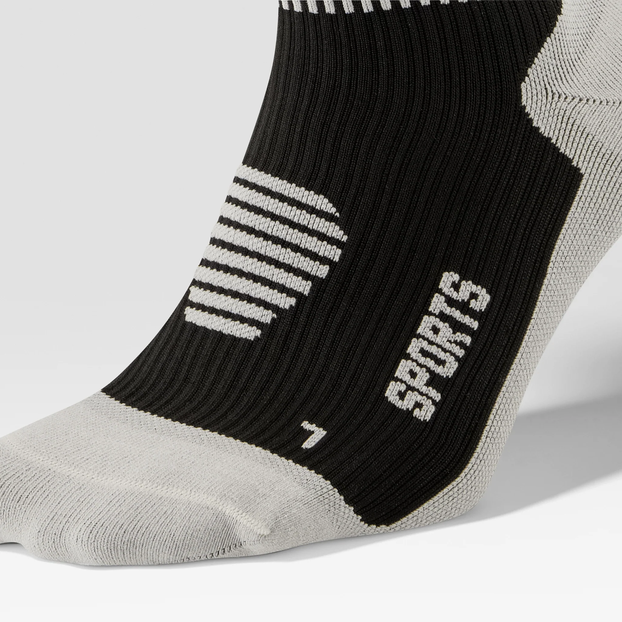 Sports Ankle Socks Men | Black / Light Grey - Image 5